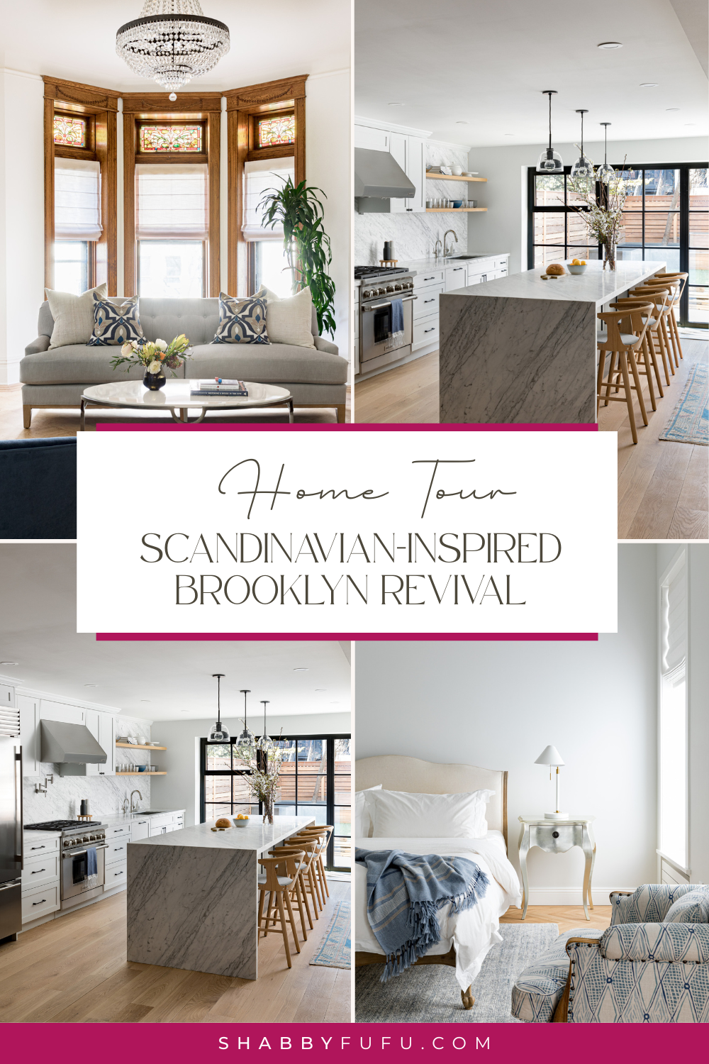 Pinterest collage featuring interiors titled "Scandinavian Inspired home tour"