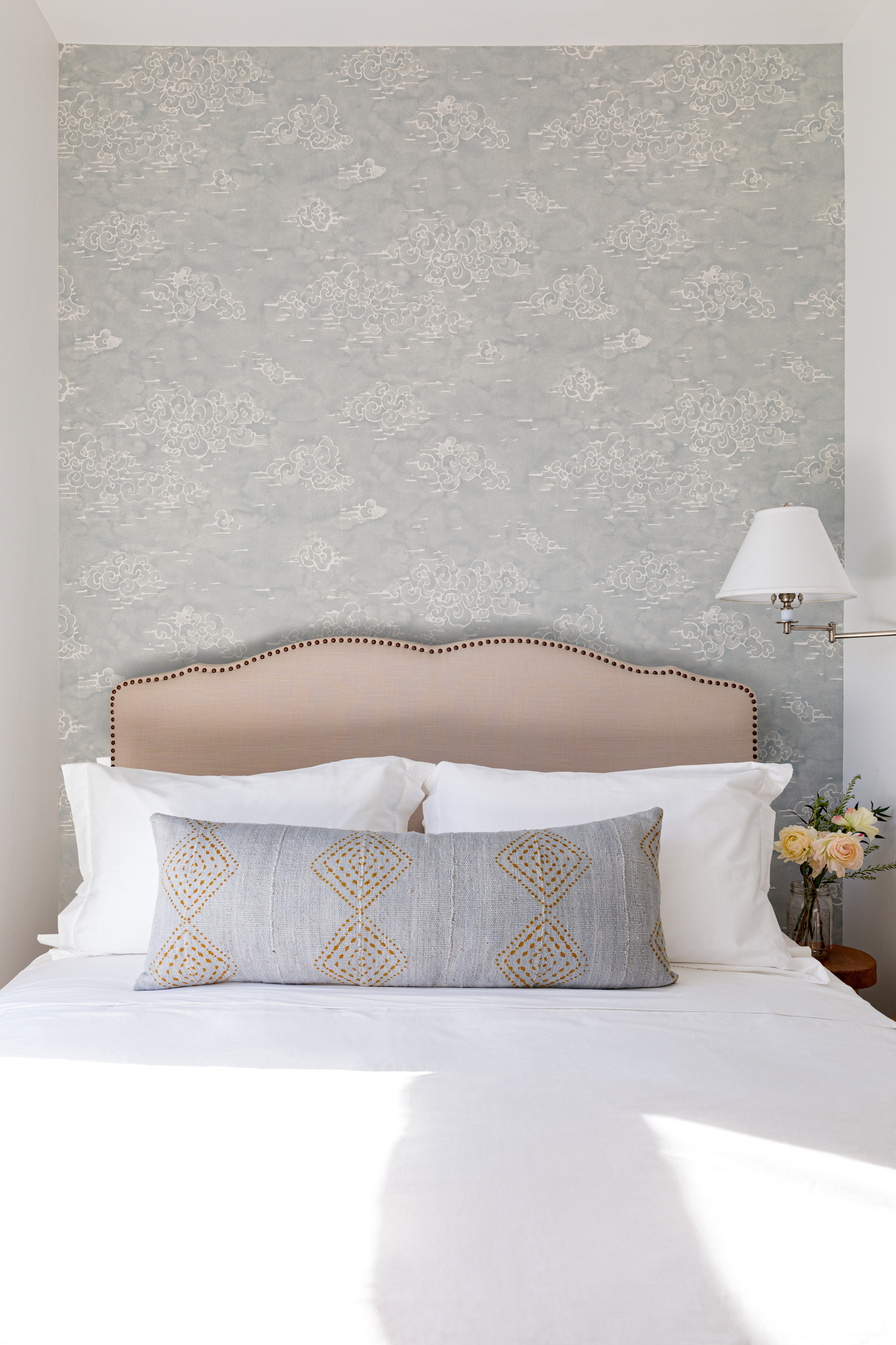 Modern brownstone home tour in Scandinavian-inspired style bedroom