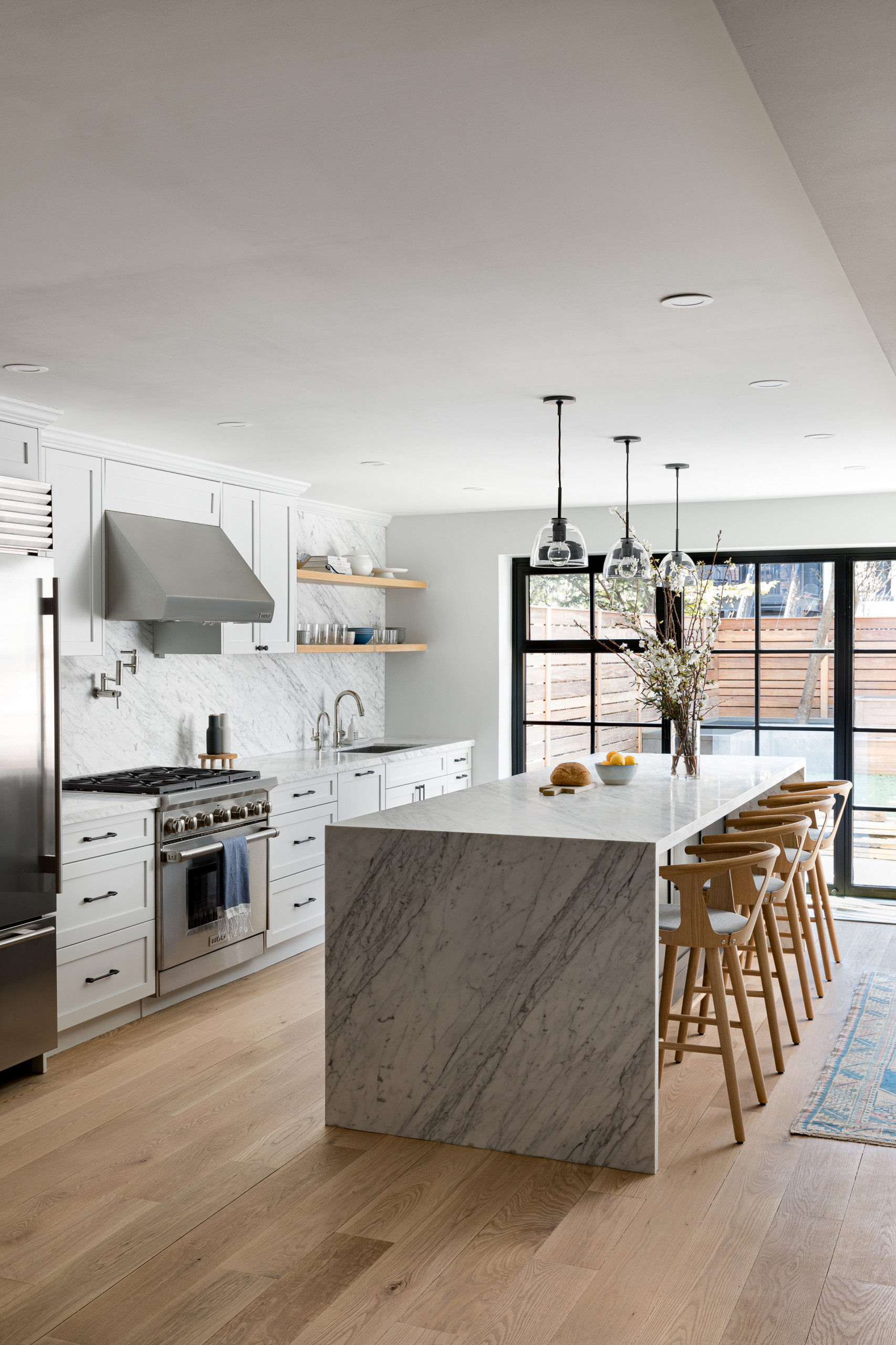 Modern brownstone home tour in Scandinavian-inspired style kitchen