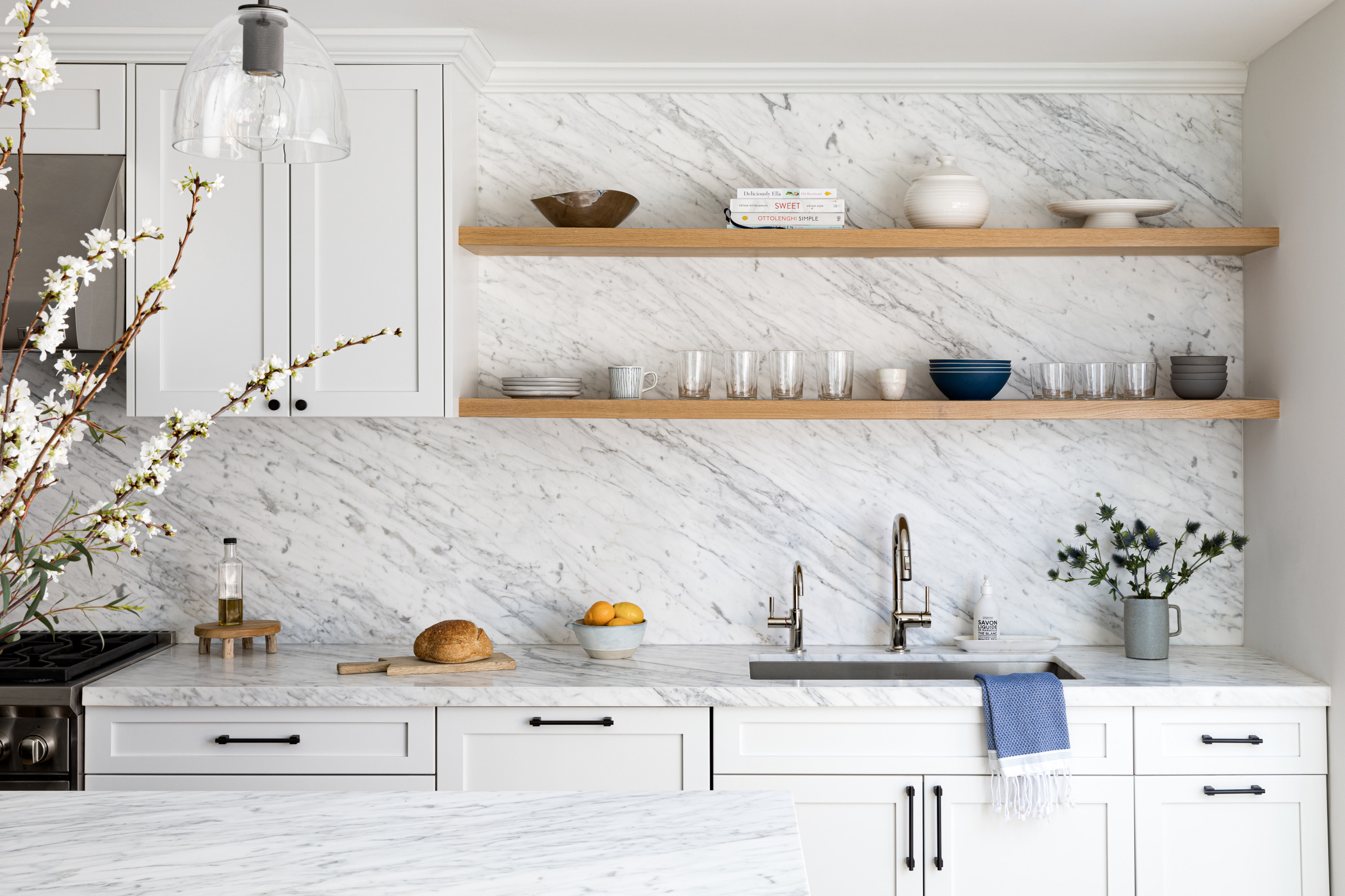 Modern brownstone home tour in Scandinavian-inspired style kitchen