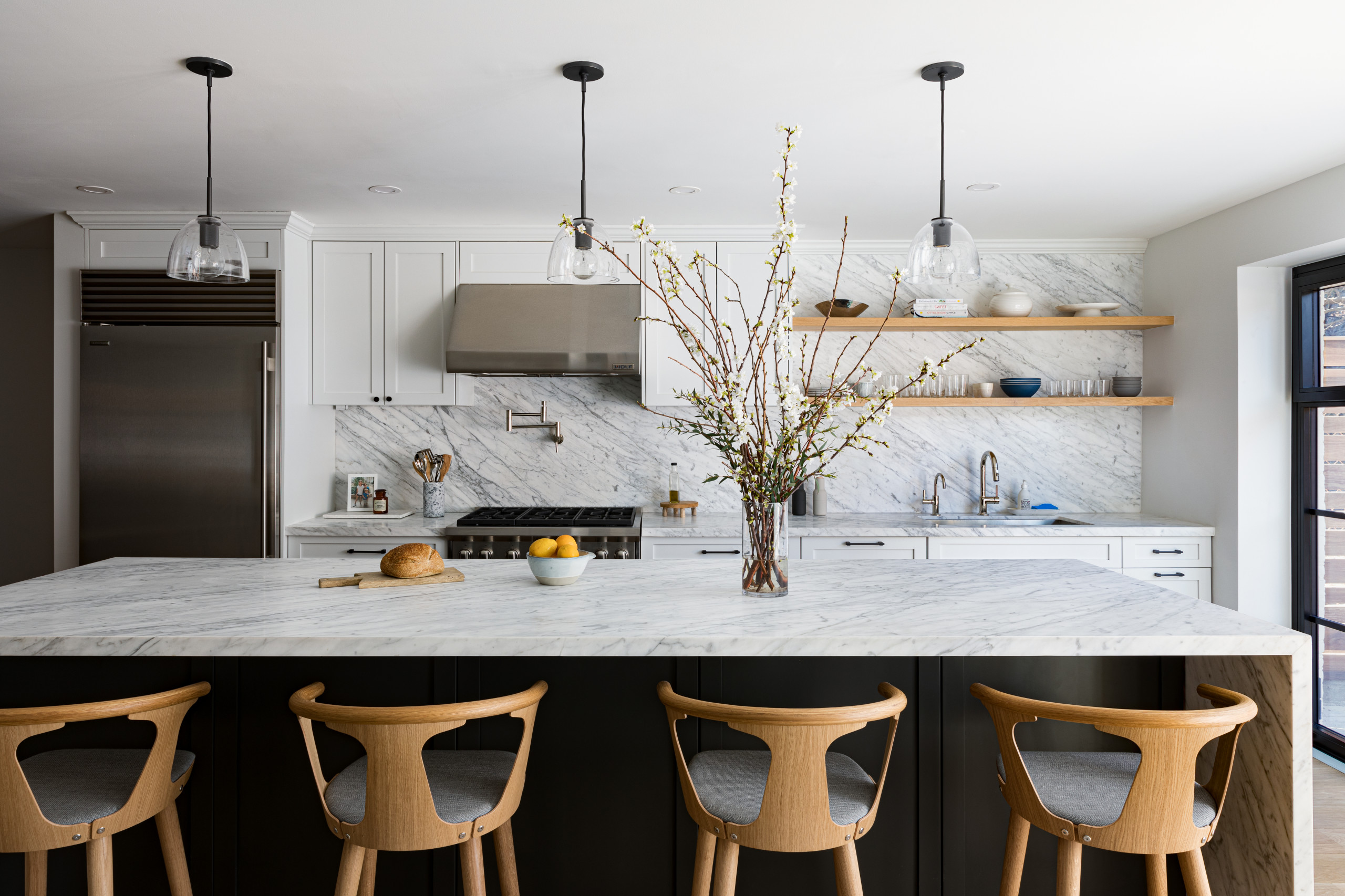 Modern brownstone home tour in Scandinavian-inspired style kitchen