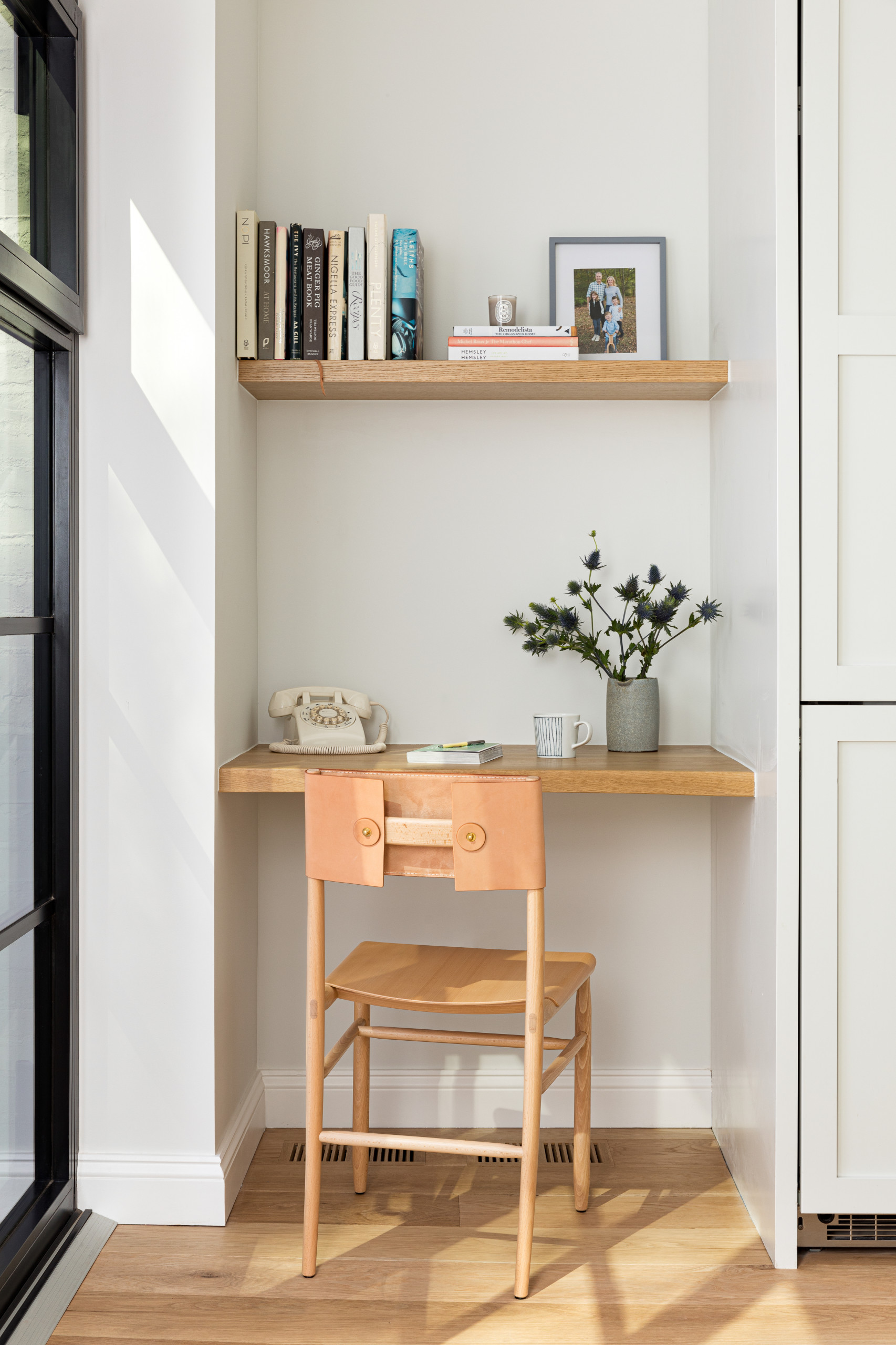 Modern brownstone home tour in Scandinavian-inspired style tiny desk