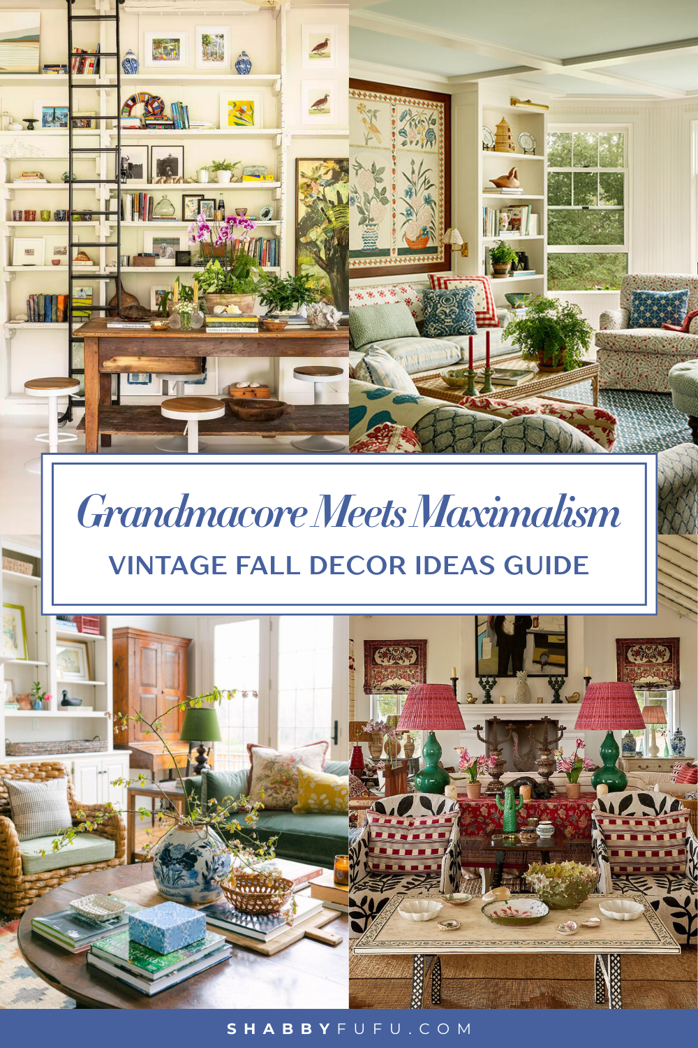 Vintage fall decor idea featuring featuring spaces in Grandmacore and Maximalism home decor style