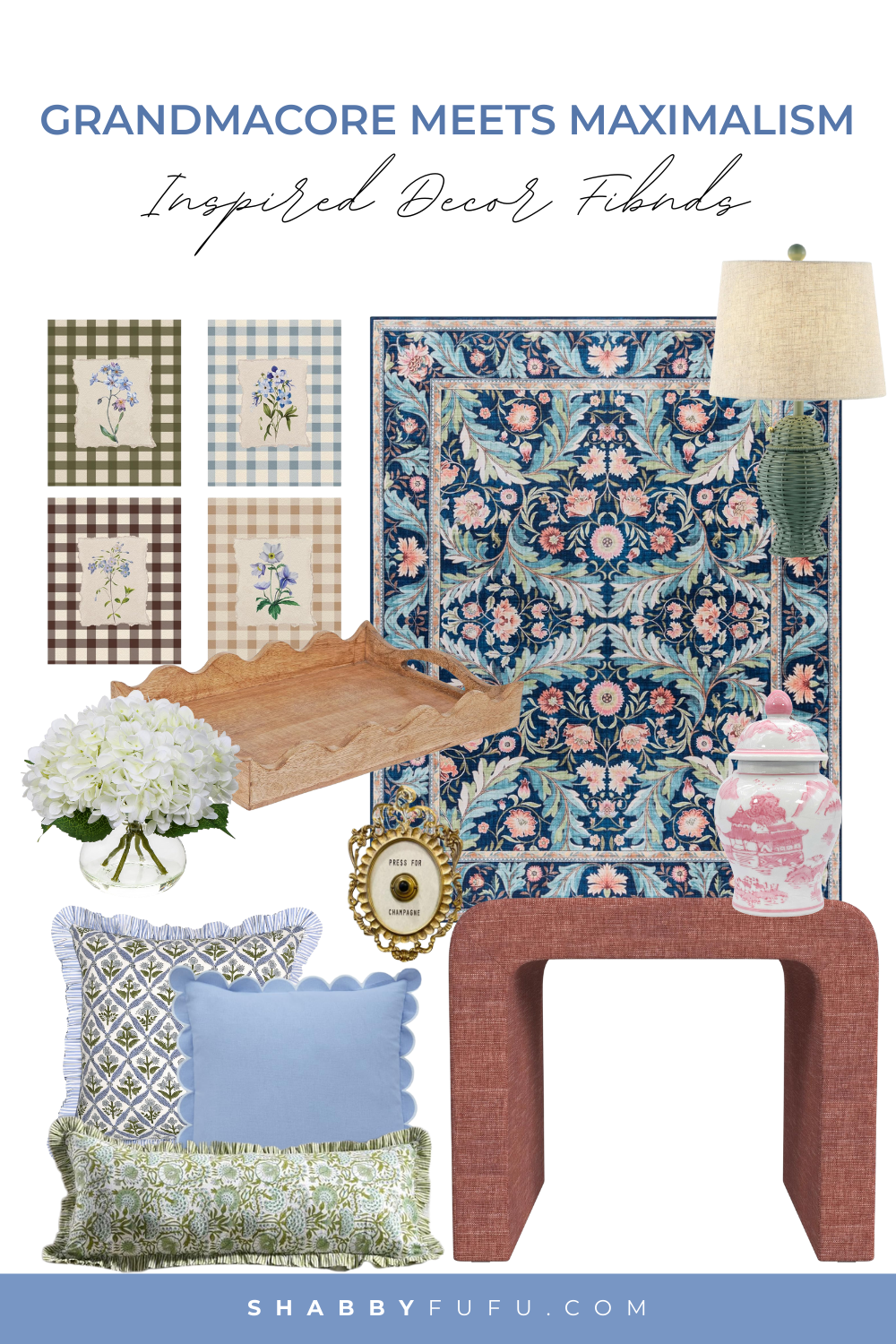 Vintage fall decor idea featuring home decor finds in a collage
