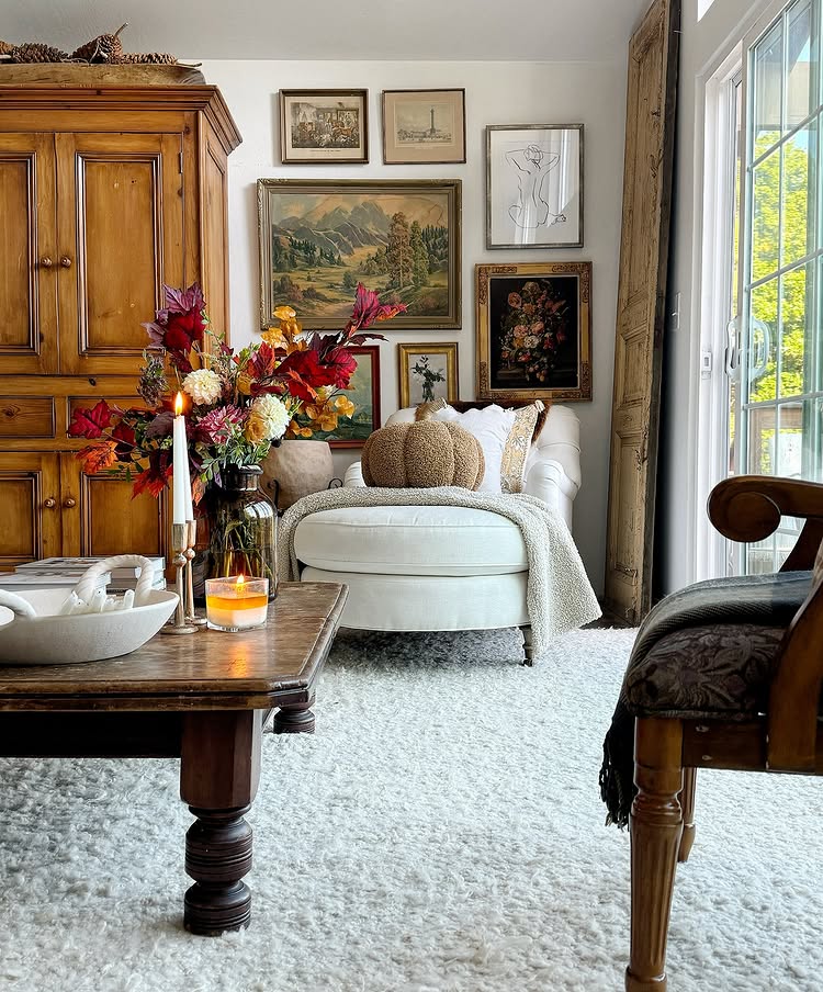 Vintage Fall Decor Idea: Grandmacore Meets Maximalism