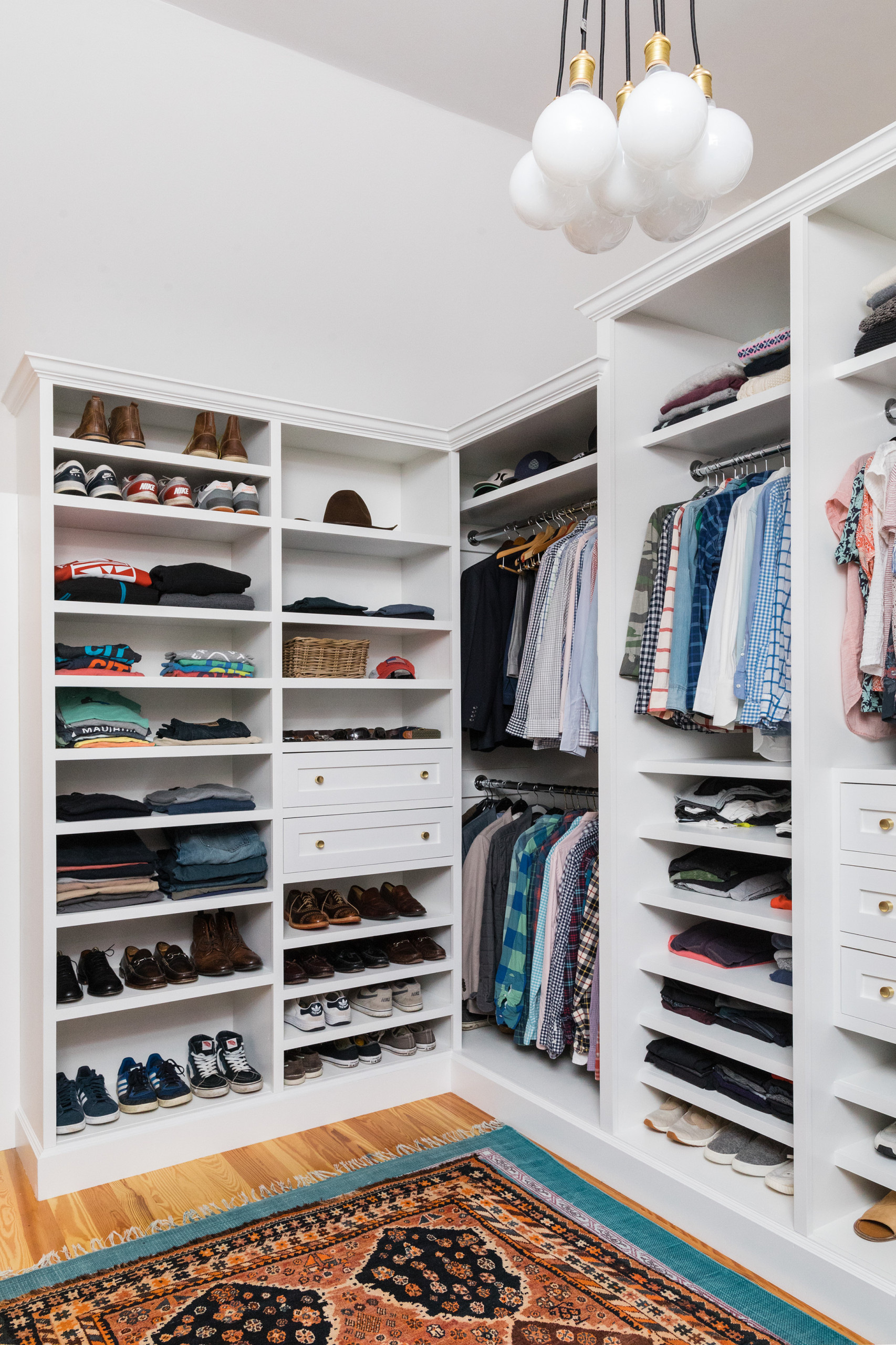 Charming home tour featuring colonial home decor style bedroom closet
