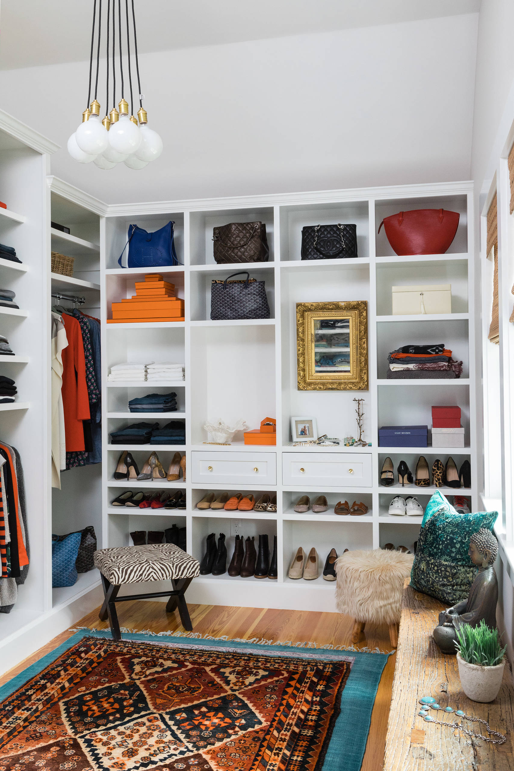 Charming home tour featuring colonial home decor style bedroom closet