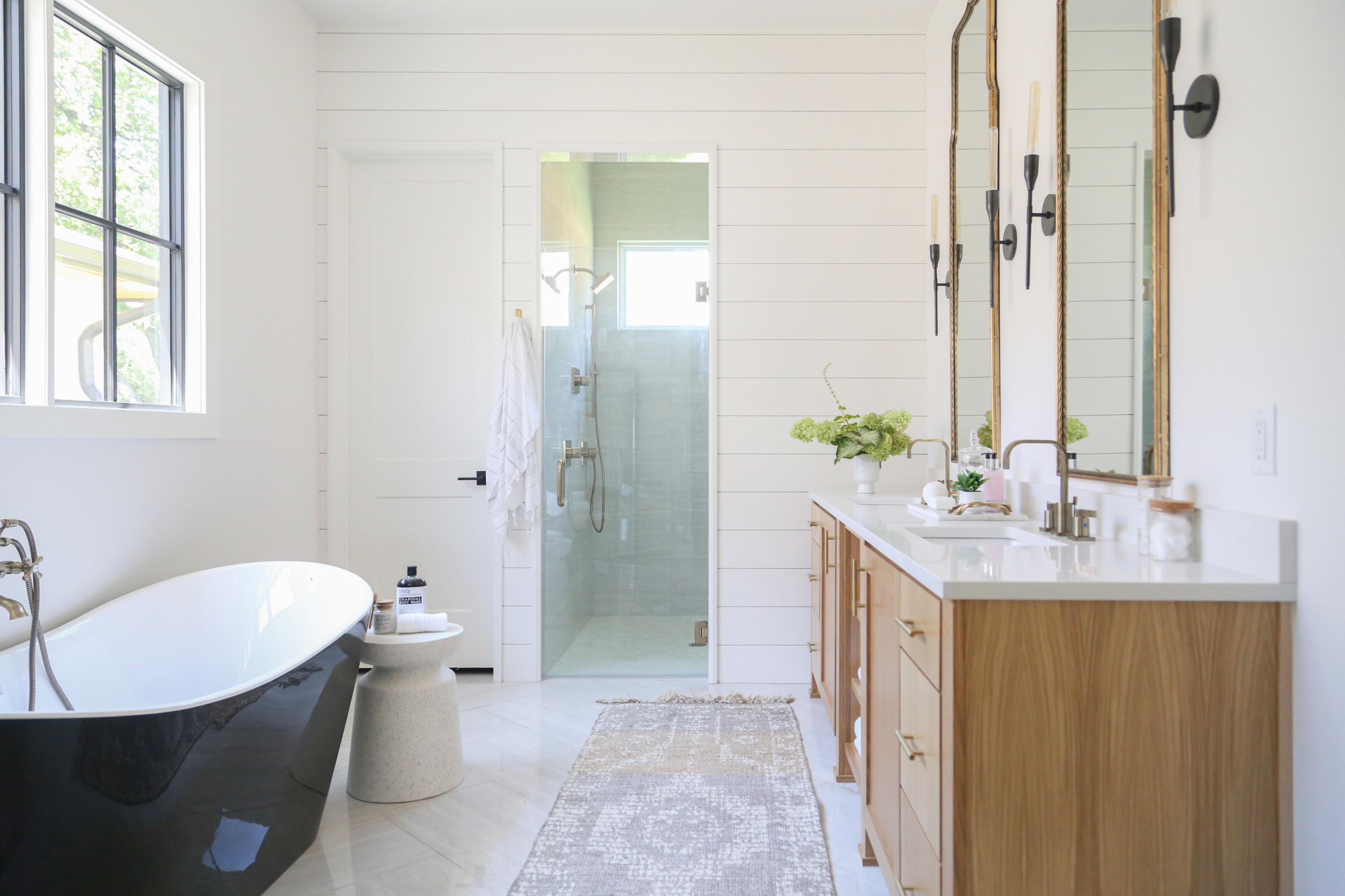 Home tour featuring bathroom with modern european home decor