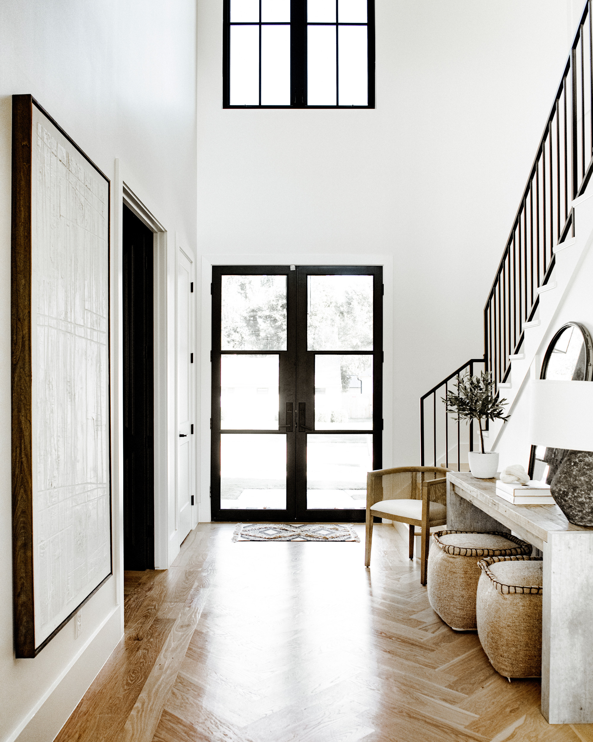 Home tour featuring entryway with modern european home decor