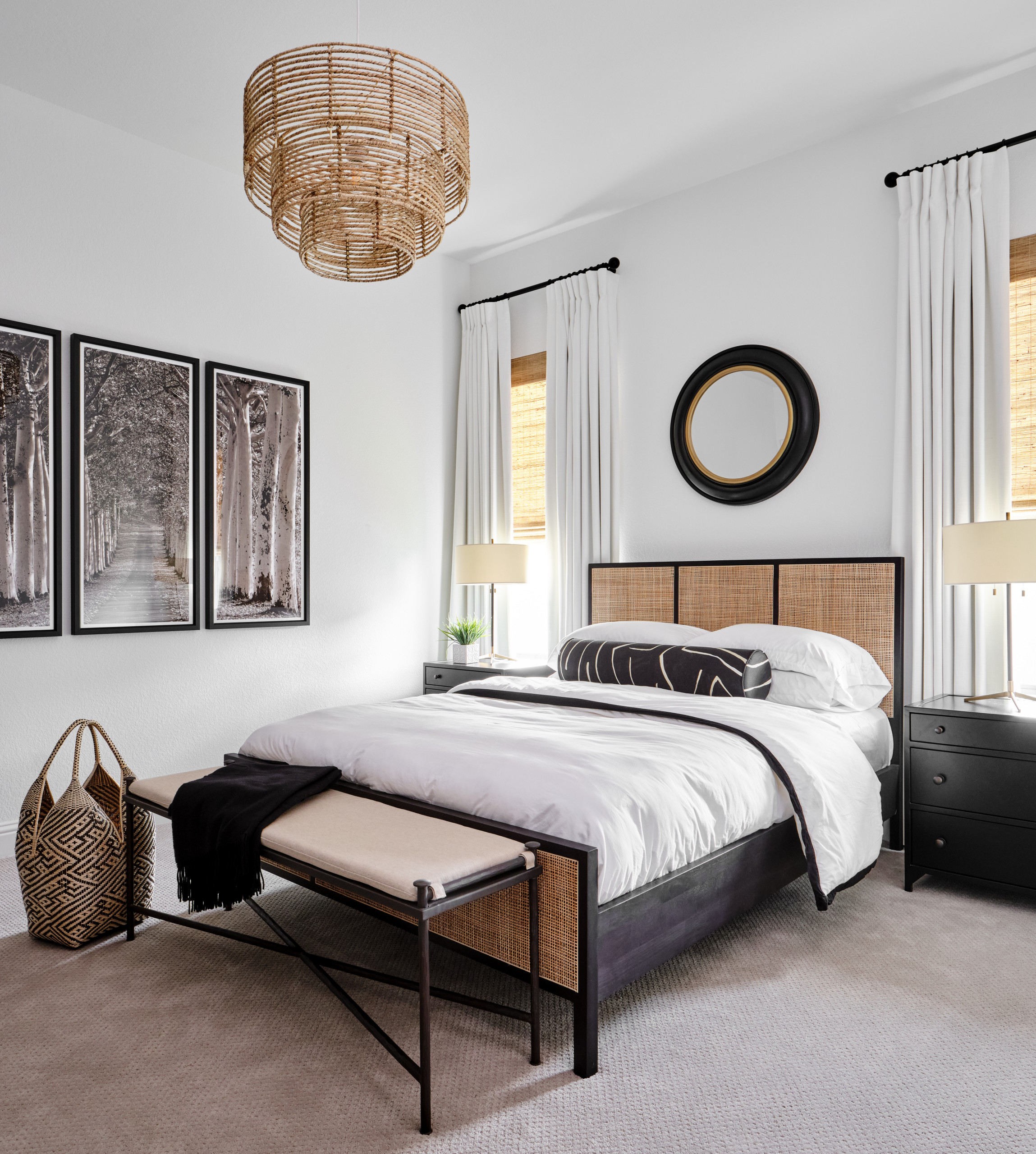 Home tour bedroom featuring organic modern home decor