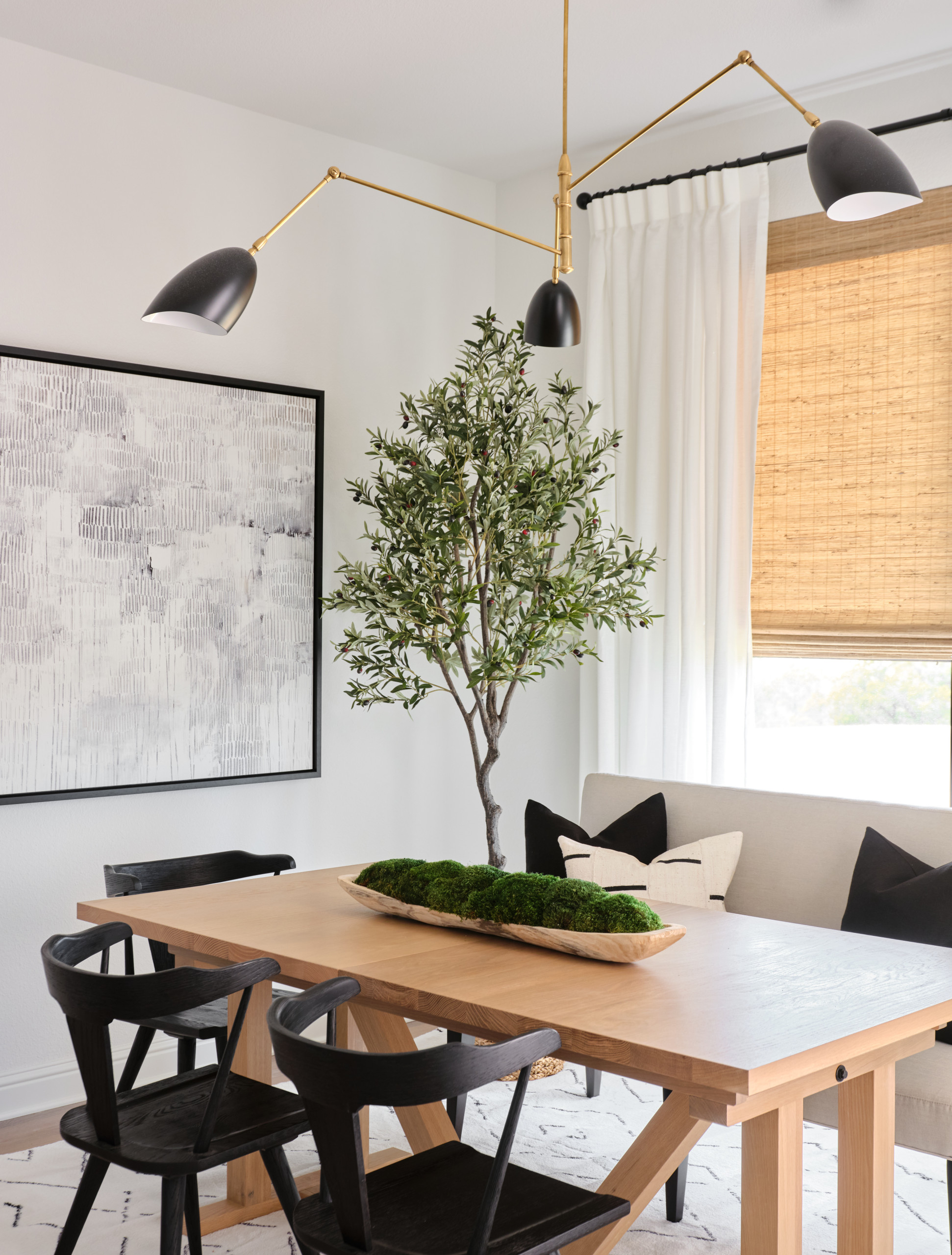 Home tour dining room featuring organic modern home decor