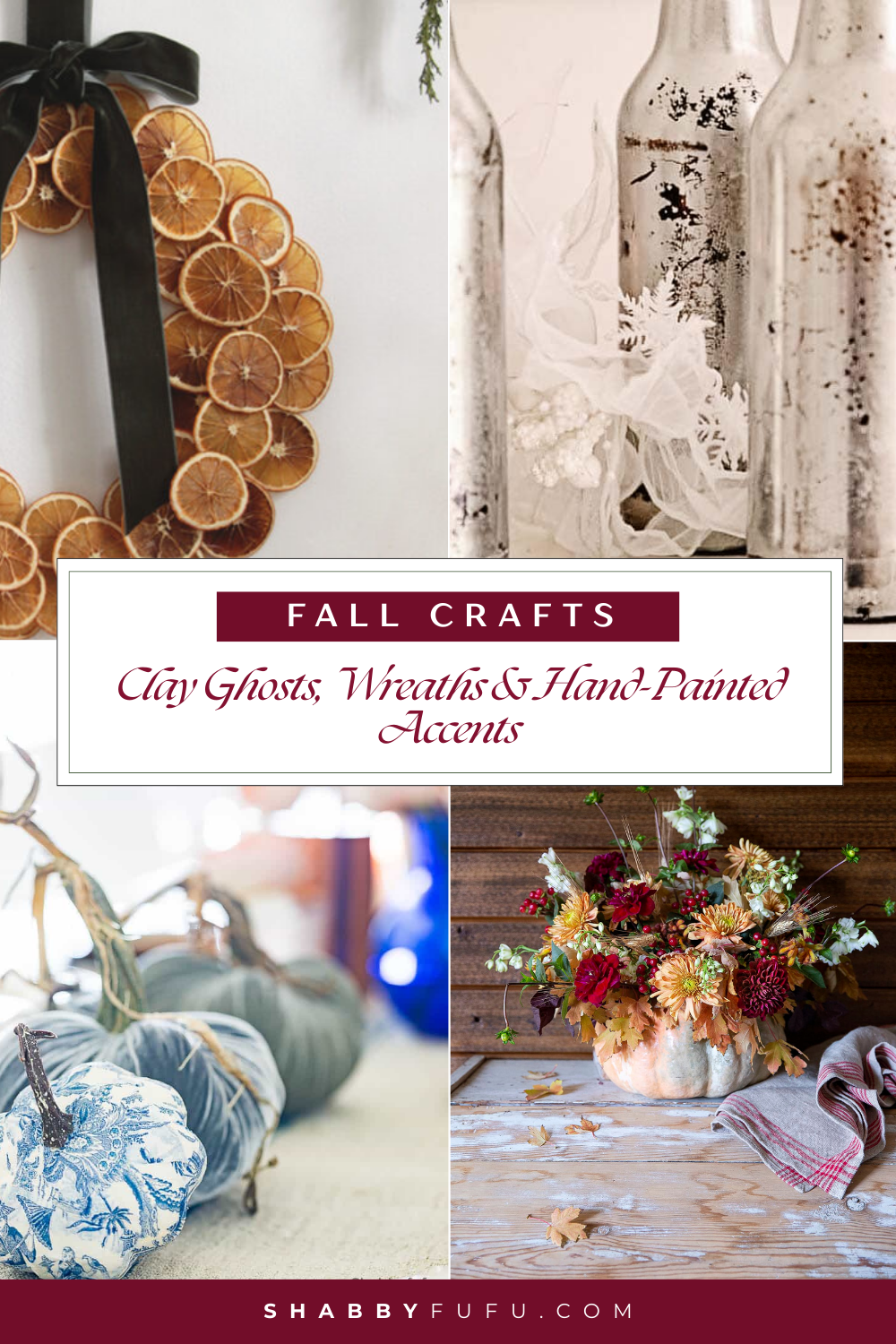 Pinterest collage featuring fall craft ideas