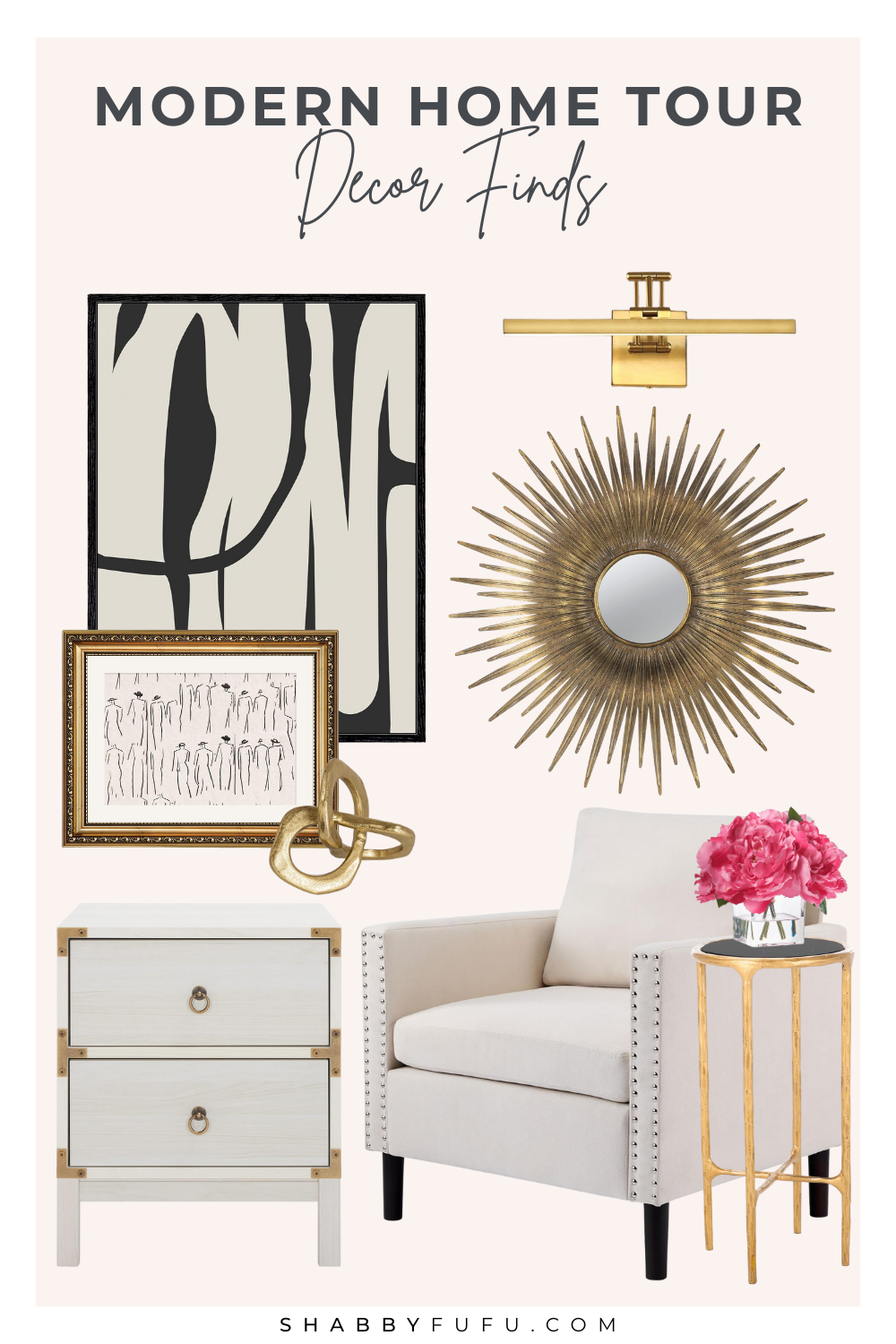 Get the look style collage featuring modern contemporary home tour inspired decor finds from amazon
