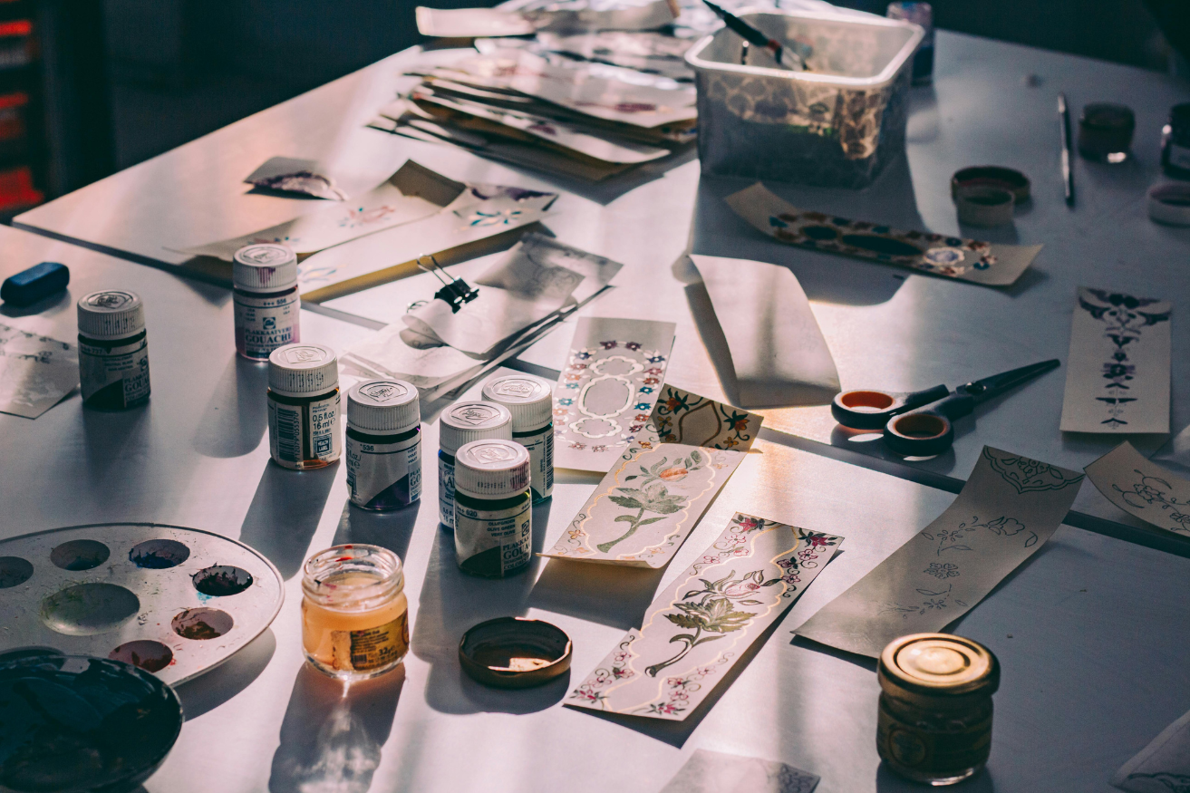 Image showing a Crafternoon idea featuring supplies on a table