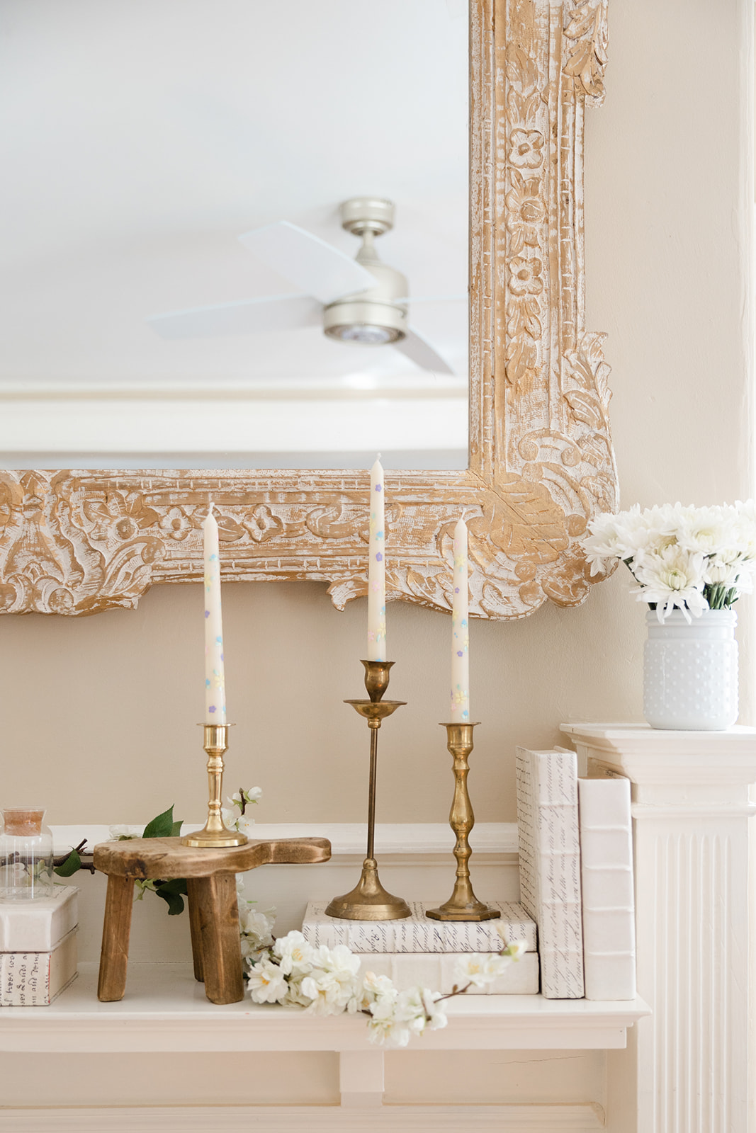 Crafternoon idea featuring handpainted tapered candles
