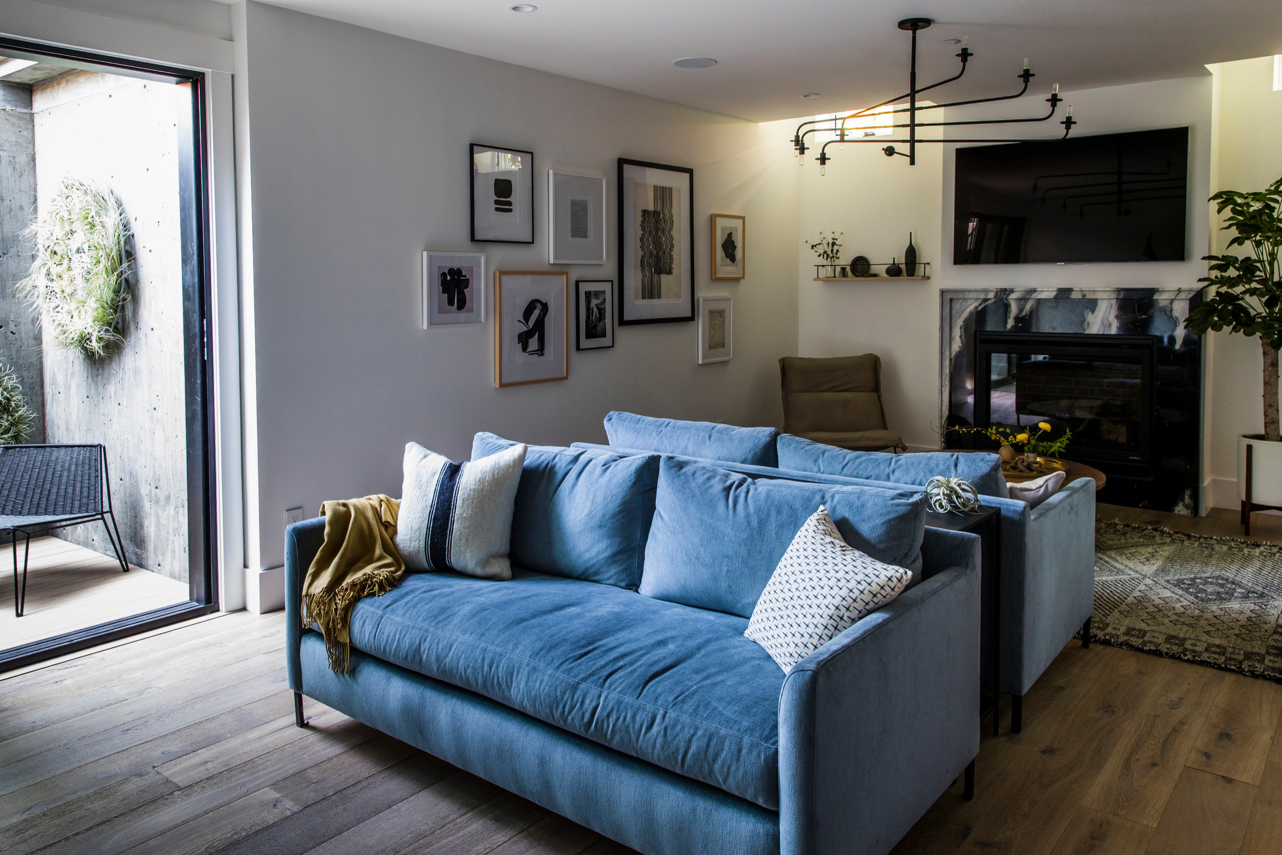 Contemporary home tour featuring family room