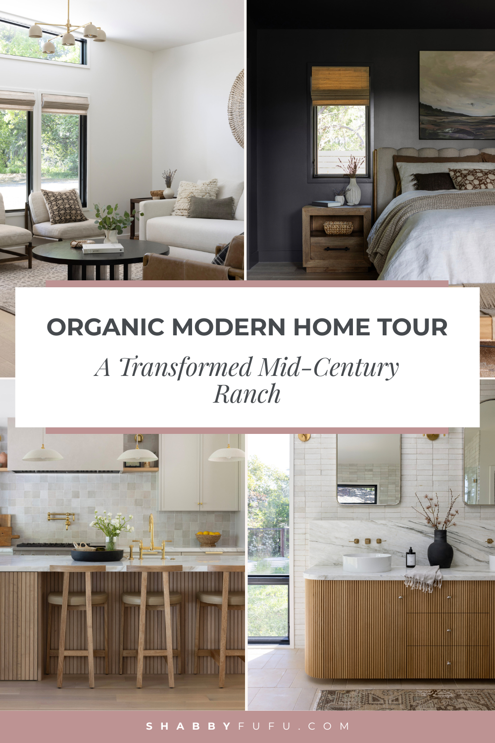 Organic modern home tour Pinterest graphic