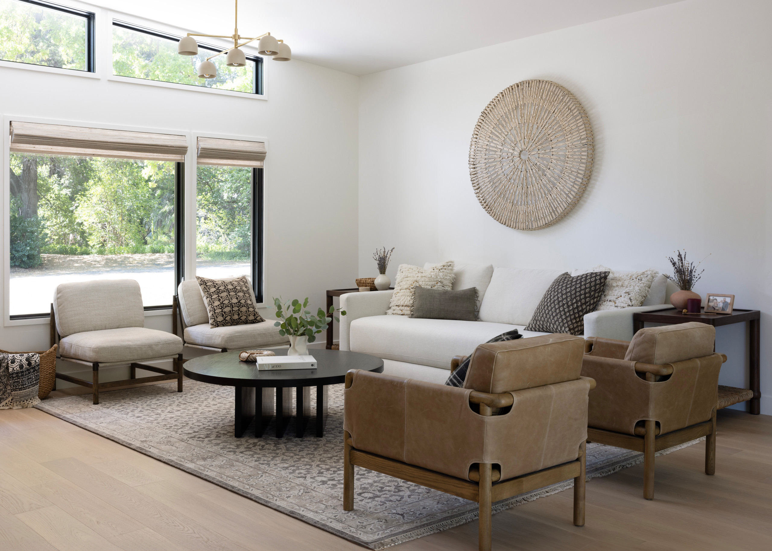 Organic modern home tour example featuring living room