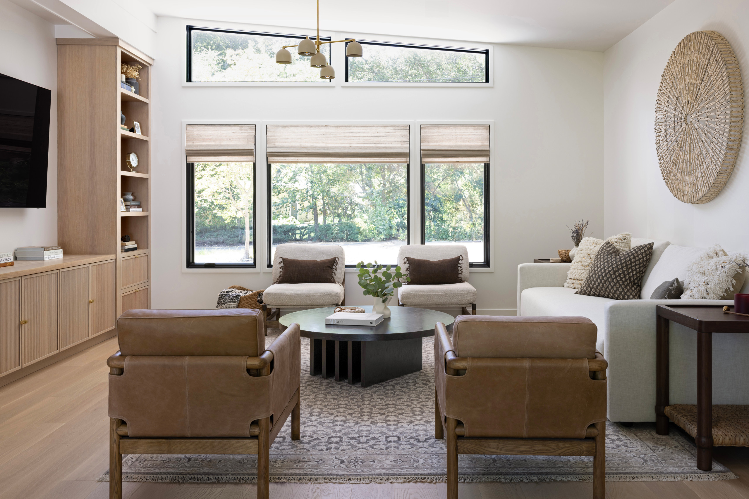 Organic modern home tour example featuring living room