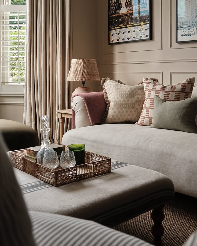 texture ñayering example of cozy fall decor living room