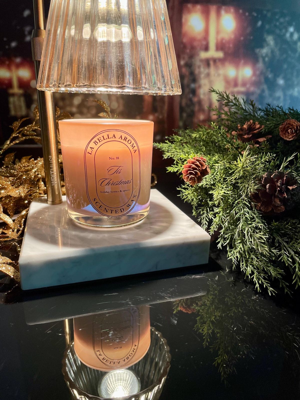 Candle warmer lamp as a holiday budget Christmas decorating ideas