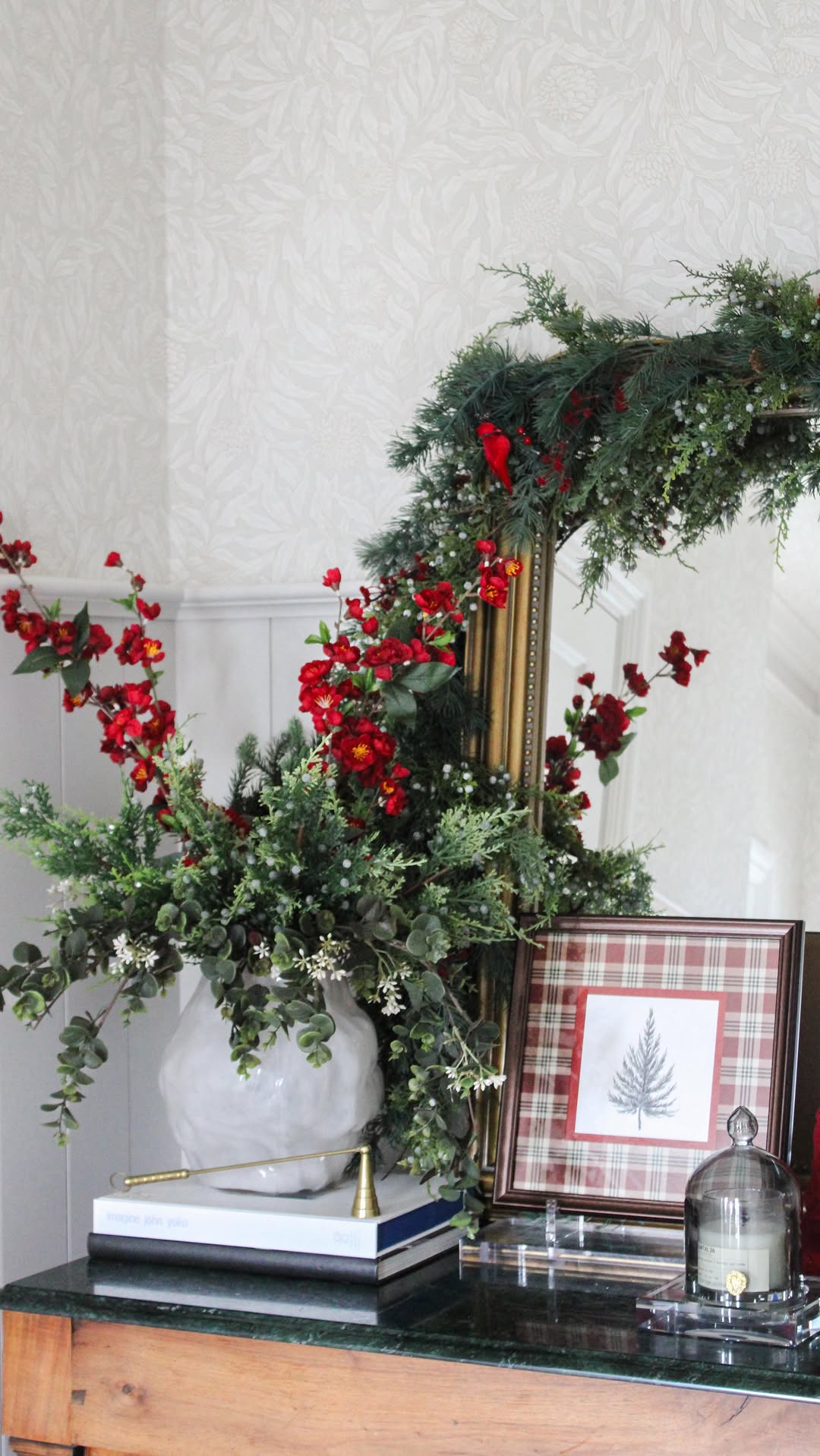 Ralph Lauren Christmas decor living room decor vignette idea