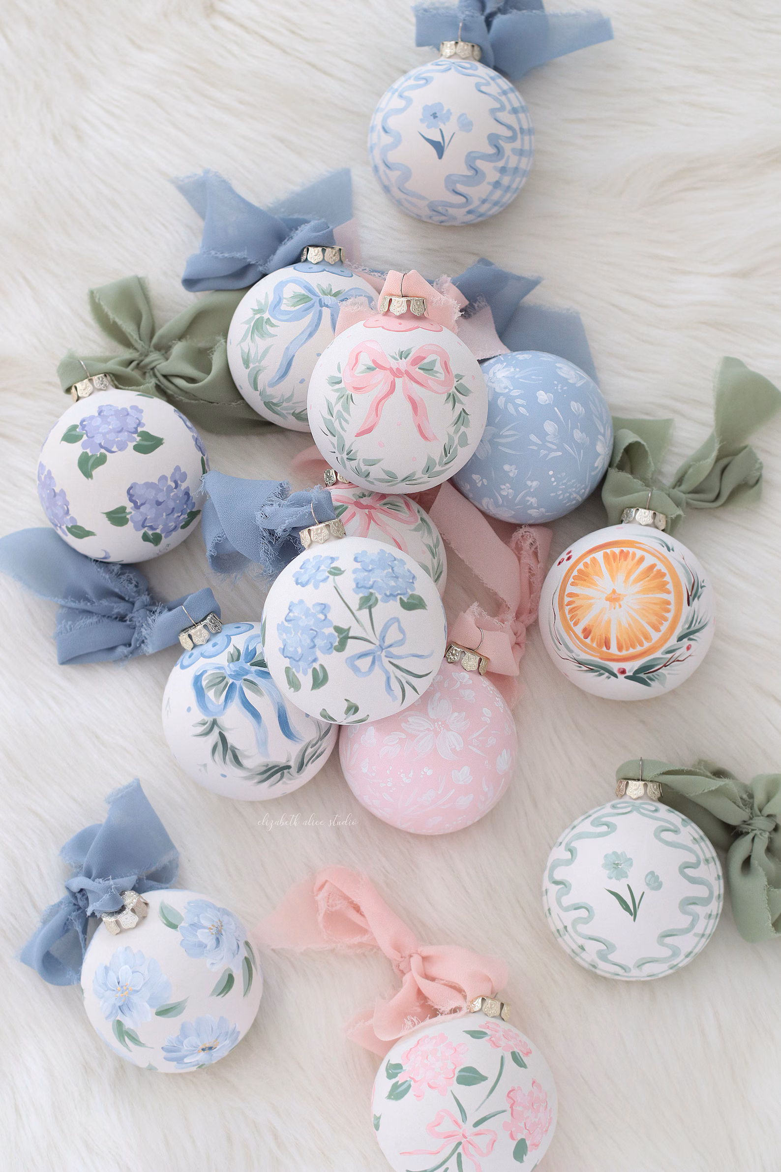 ornaments featuring pastel christmas decor idea