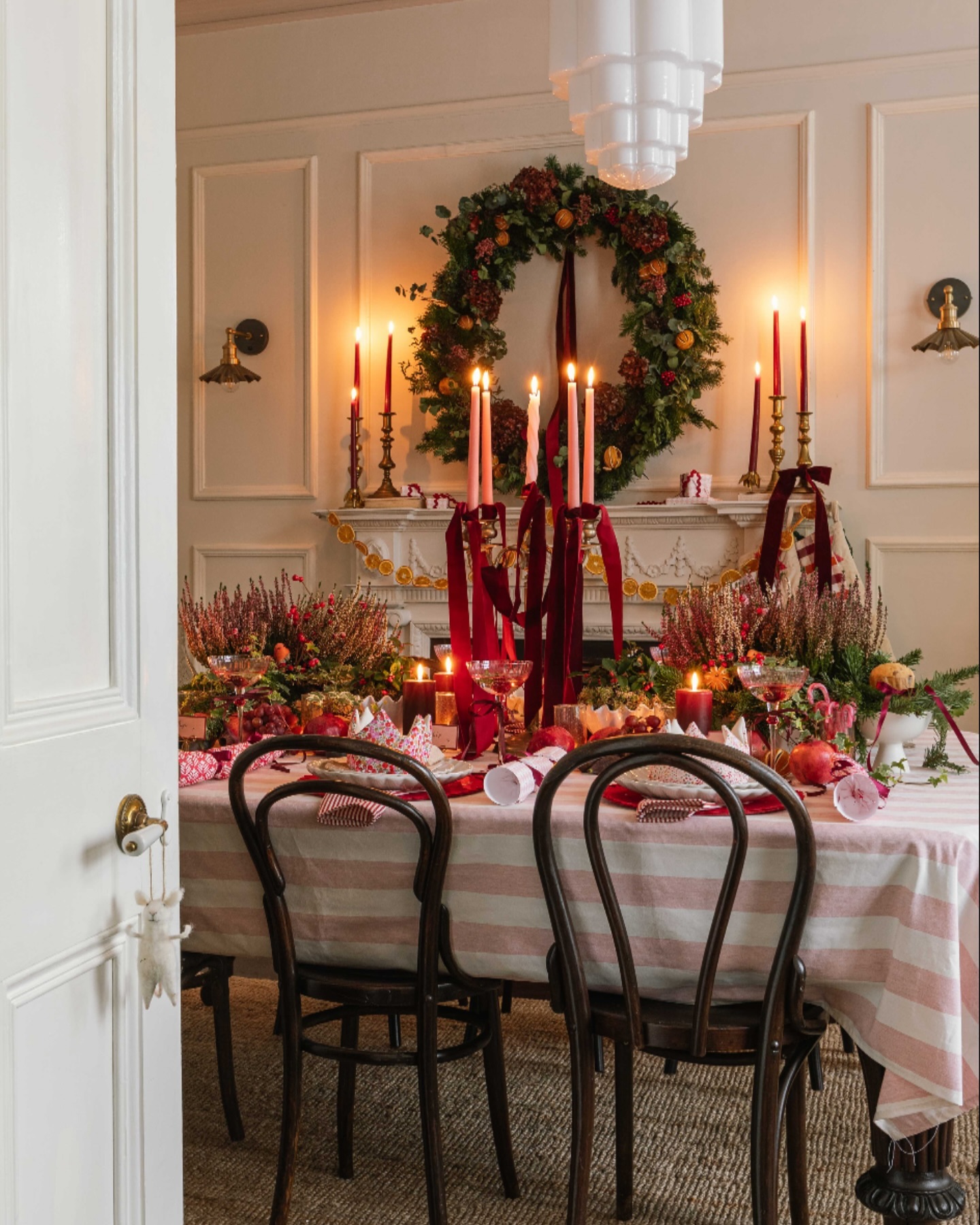 Christmas dining room with nutcrackercore Christmas decor