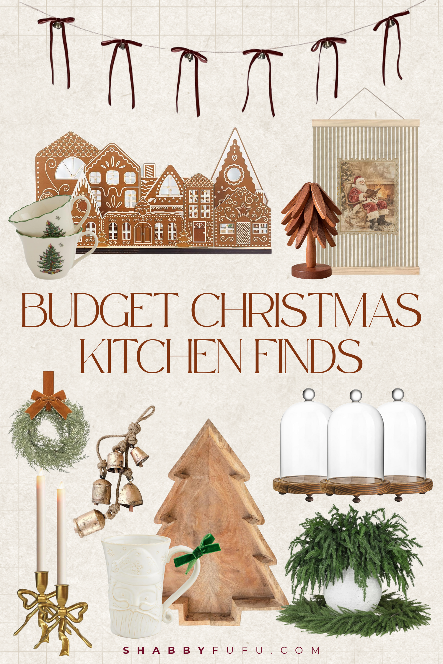 LTK collage featuring budget christmas kitchen styling amazon finds