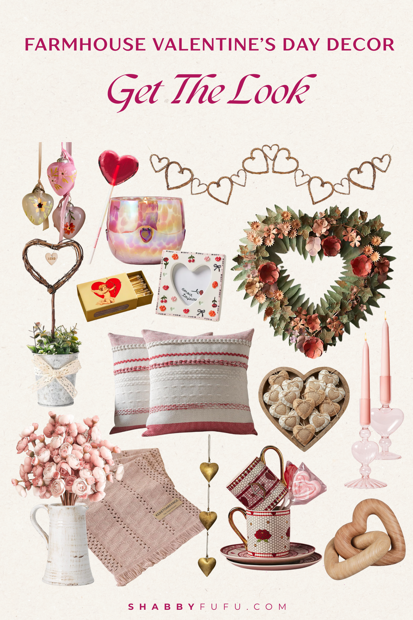Farmhouse Valentines day decor ideas and decor finds