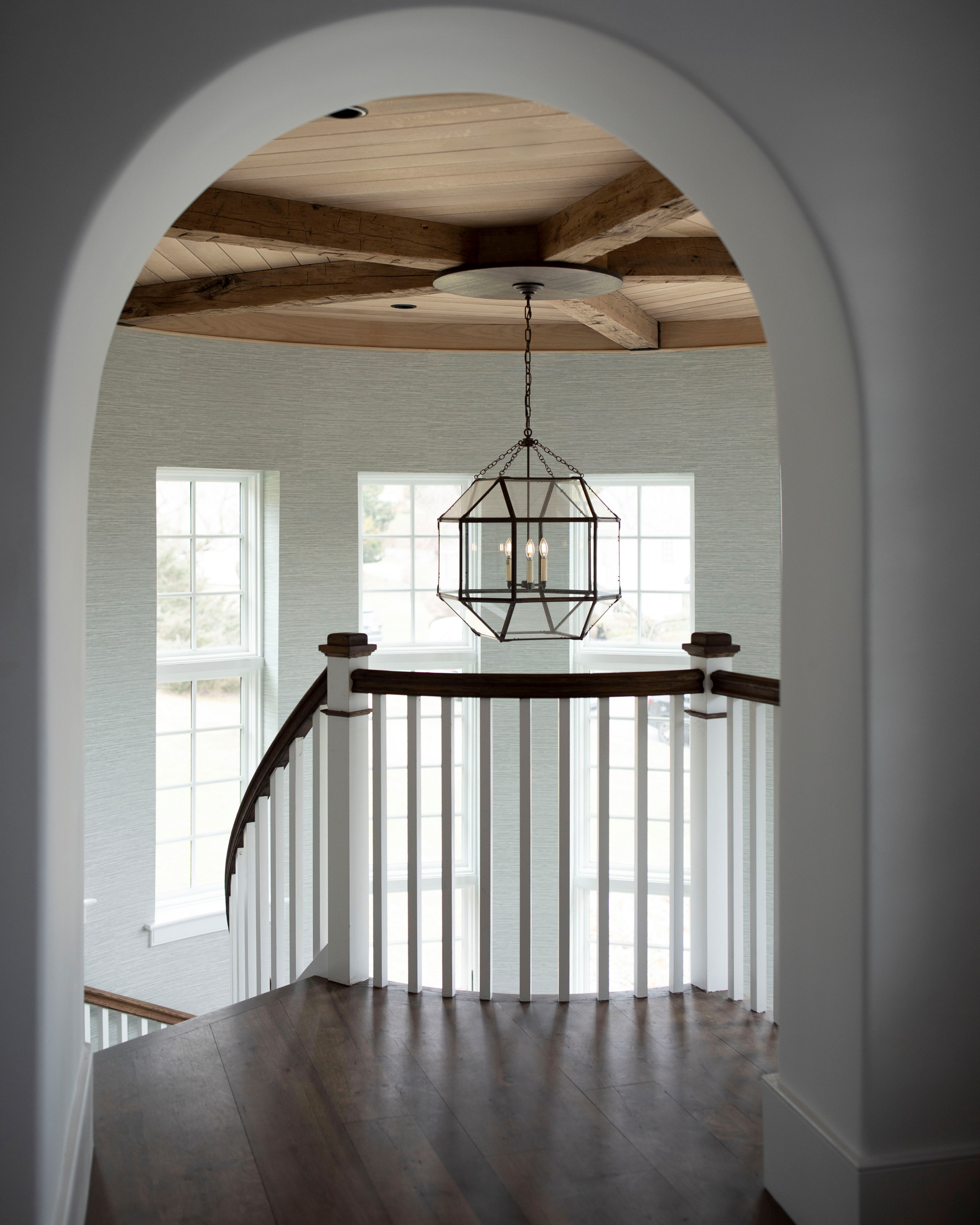 southern transitional home featuring a historic barn remodel entryway showcased in home tour