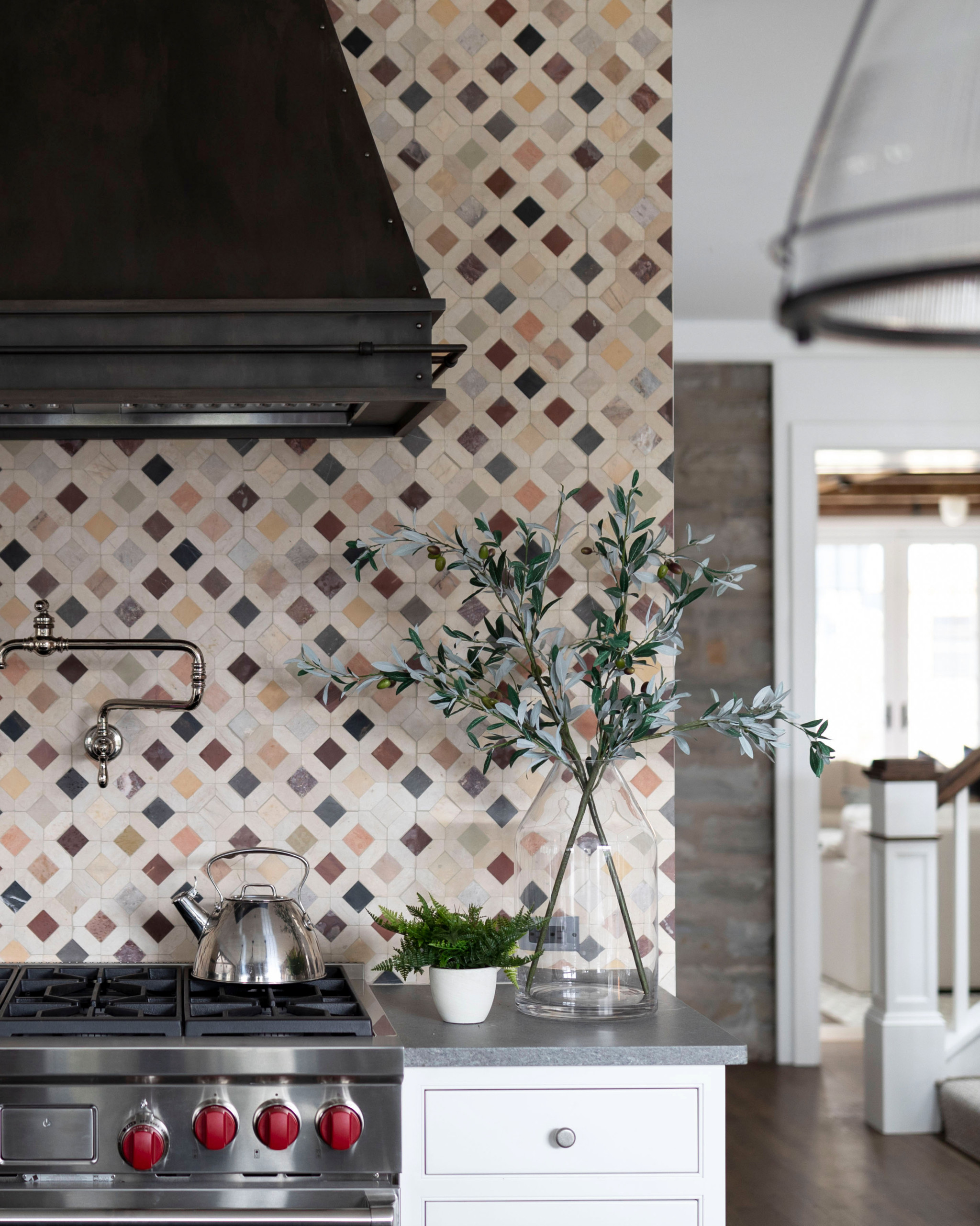 southern transitional home featuring a historic barn remodel kitchen showcased in home tour