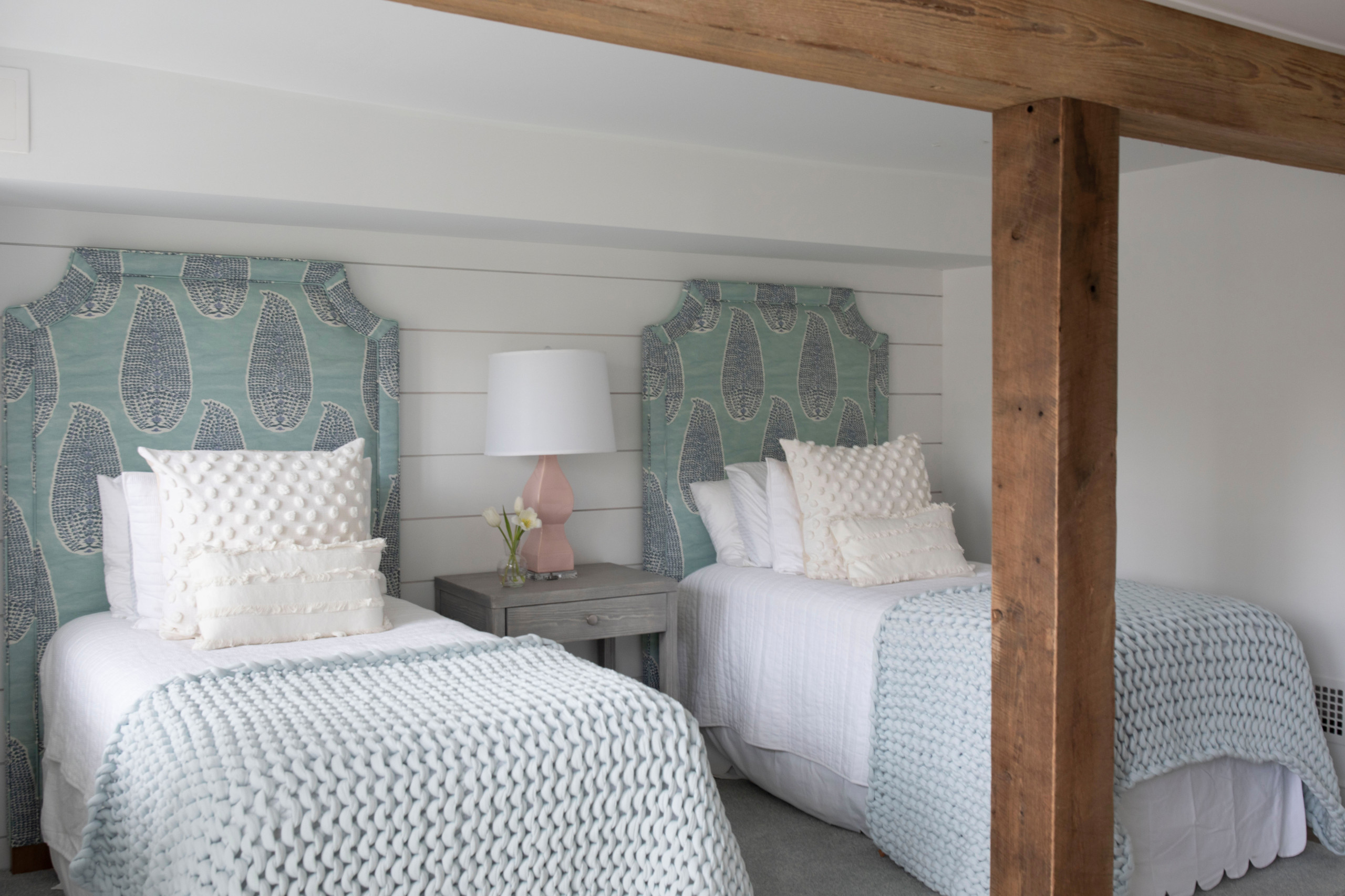 southern transitional home featuring a historic barn remodel bedroom showcased in home tour