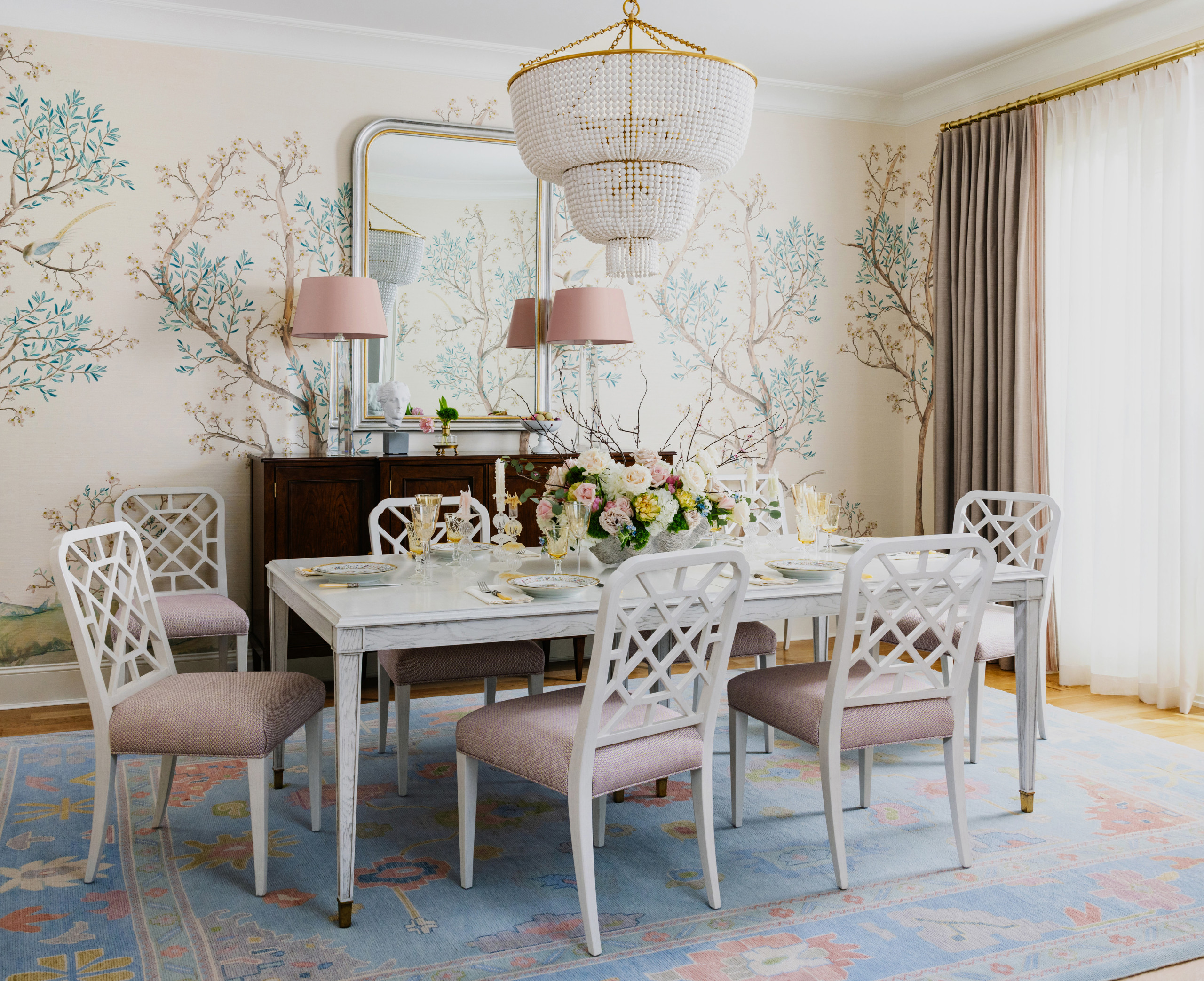 Transitional Southern interior design, home tour featuring a transitional home decor style dining room