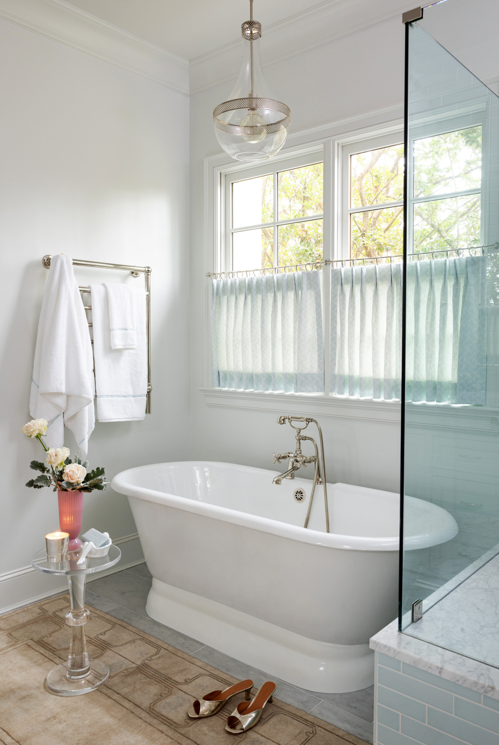 Transitional Southern interior design, home tour featuring a transitional home decor style bathroom