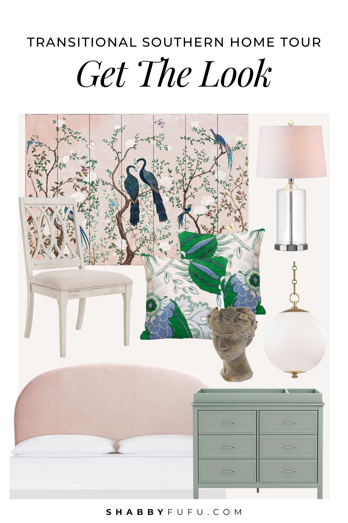 Transitional southern home tour collage with budget friendly Amazon decor finds