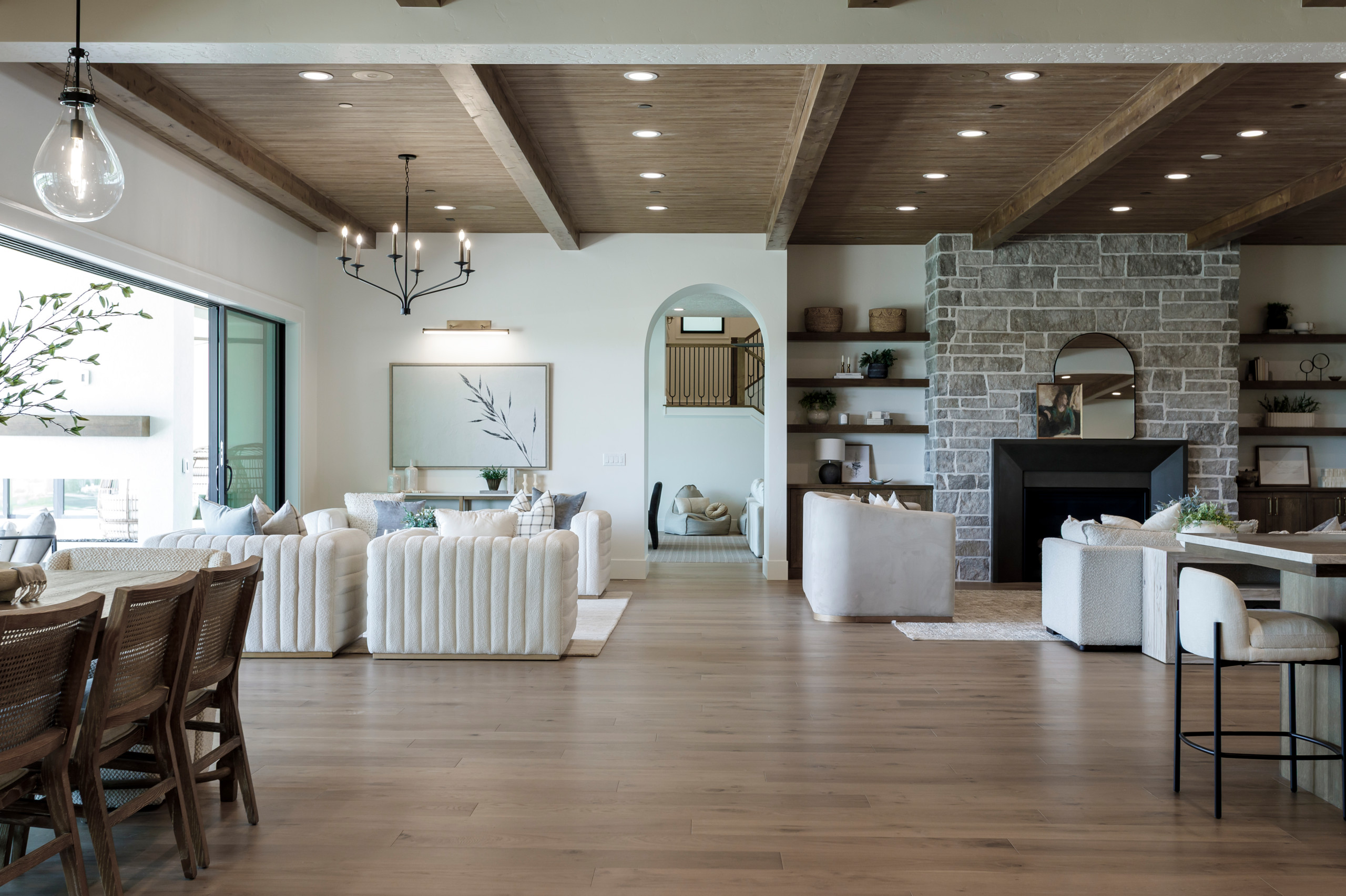 Transitional interior design living room featured in Home tour