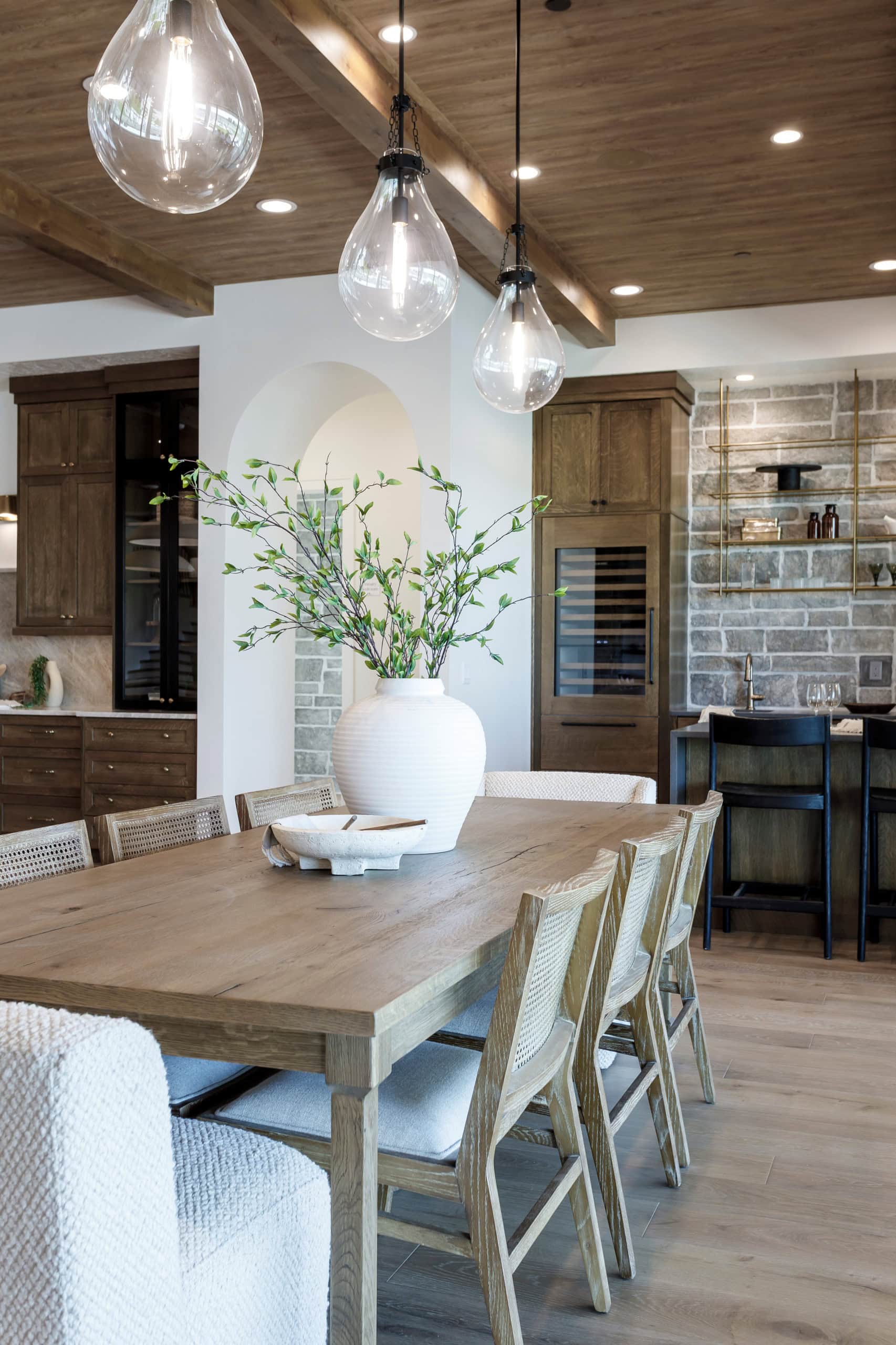 Transitional interior design kitchen featured in Home tour