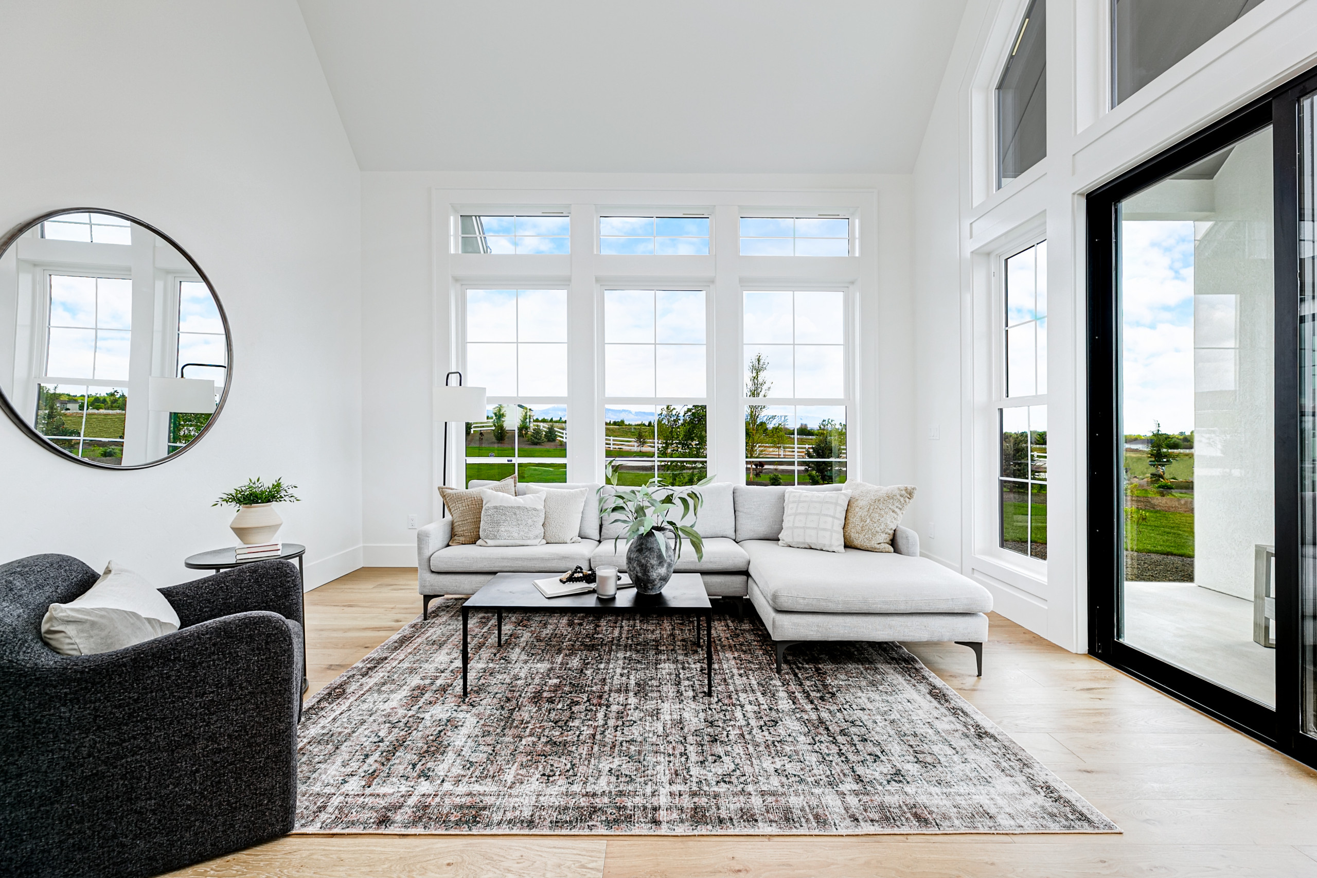Transitional interior design living room featured in Home tour