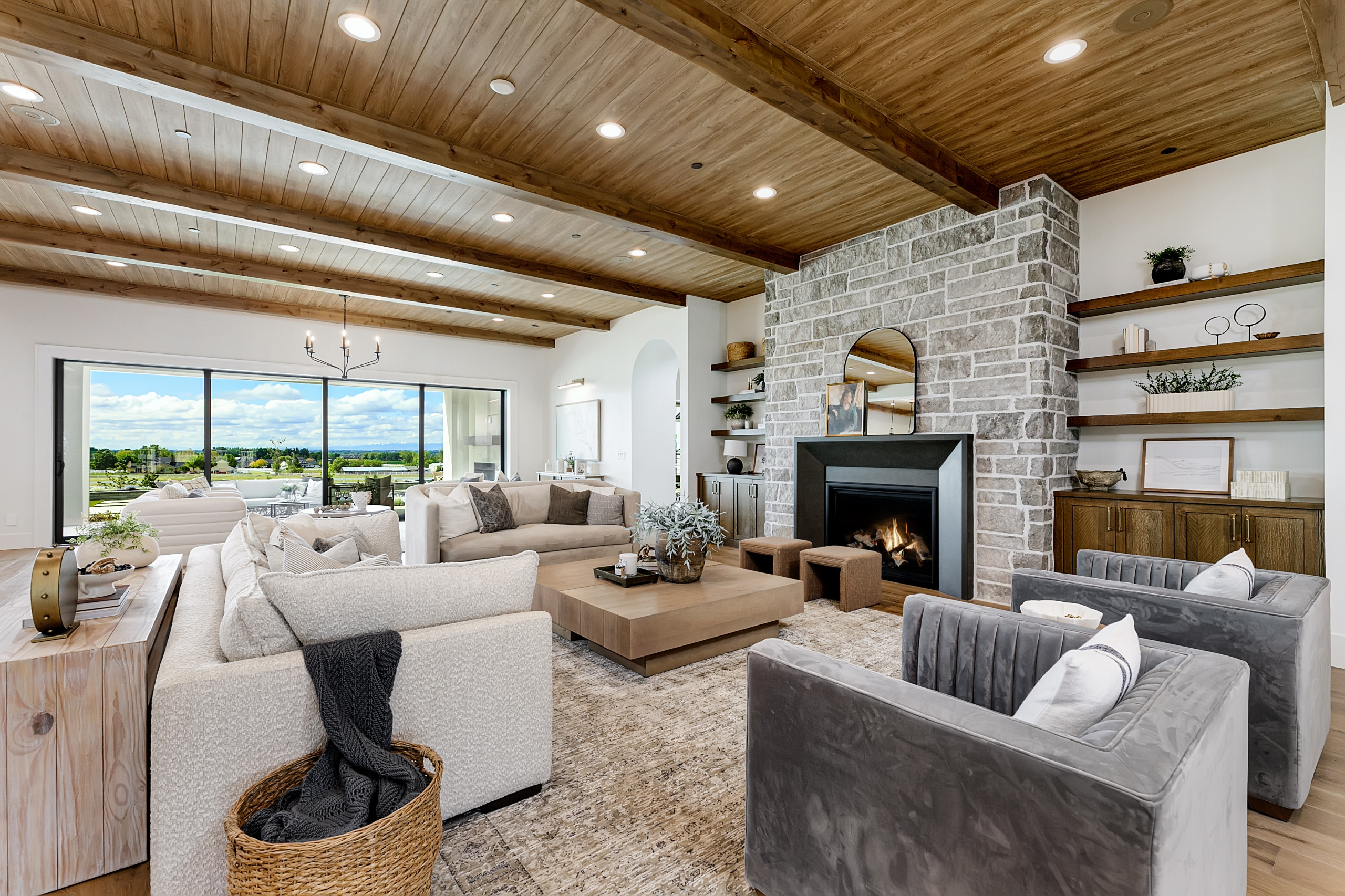 Transitional interior design living room featured in Home tour