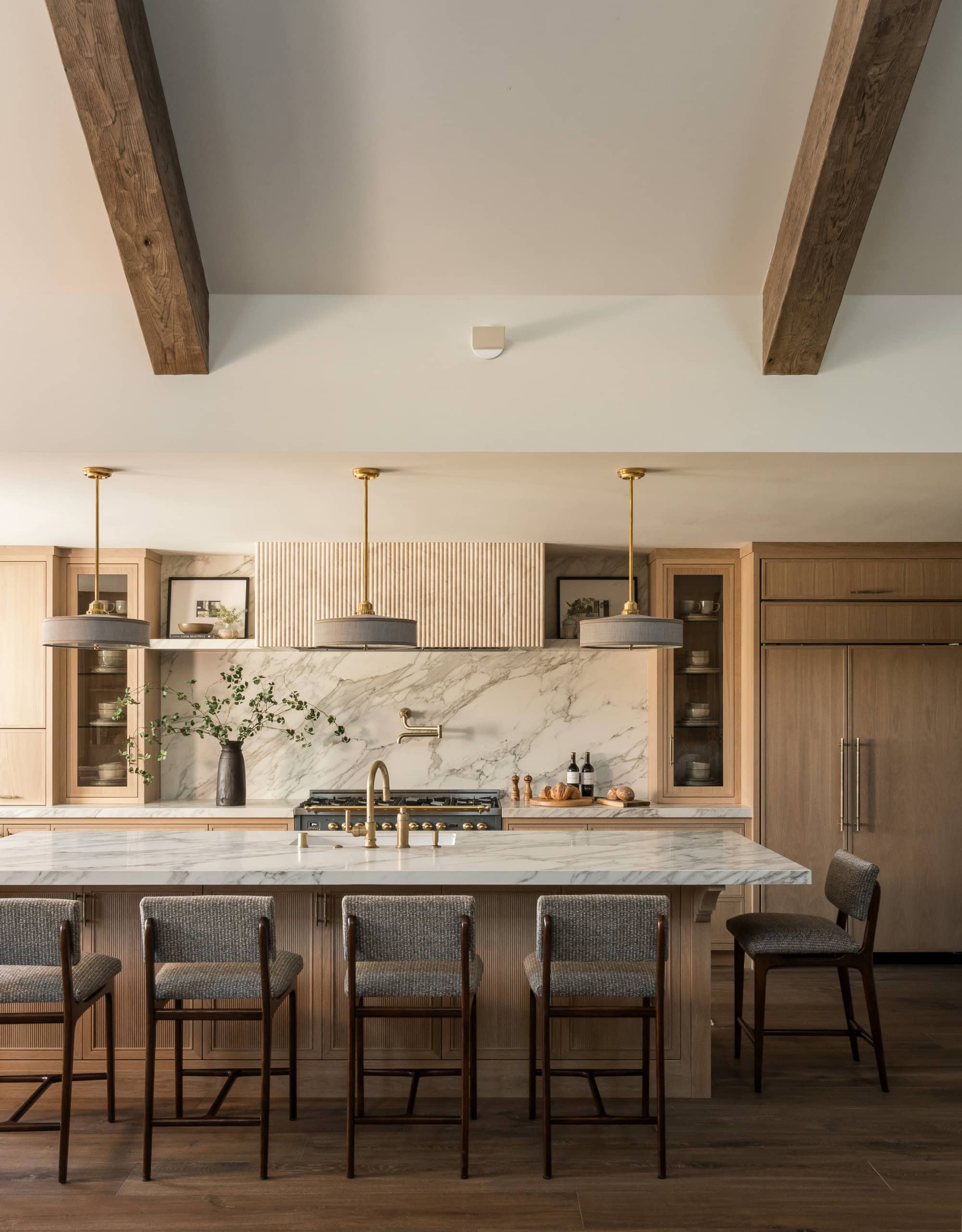 Kitchen in modern transitional decor style featured in Wine Country Luxury home tour