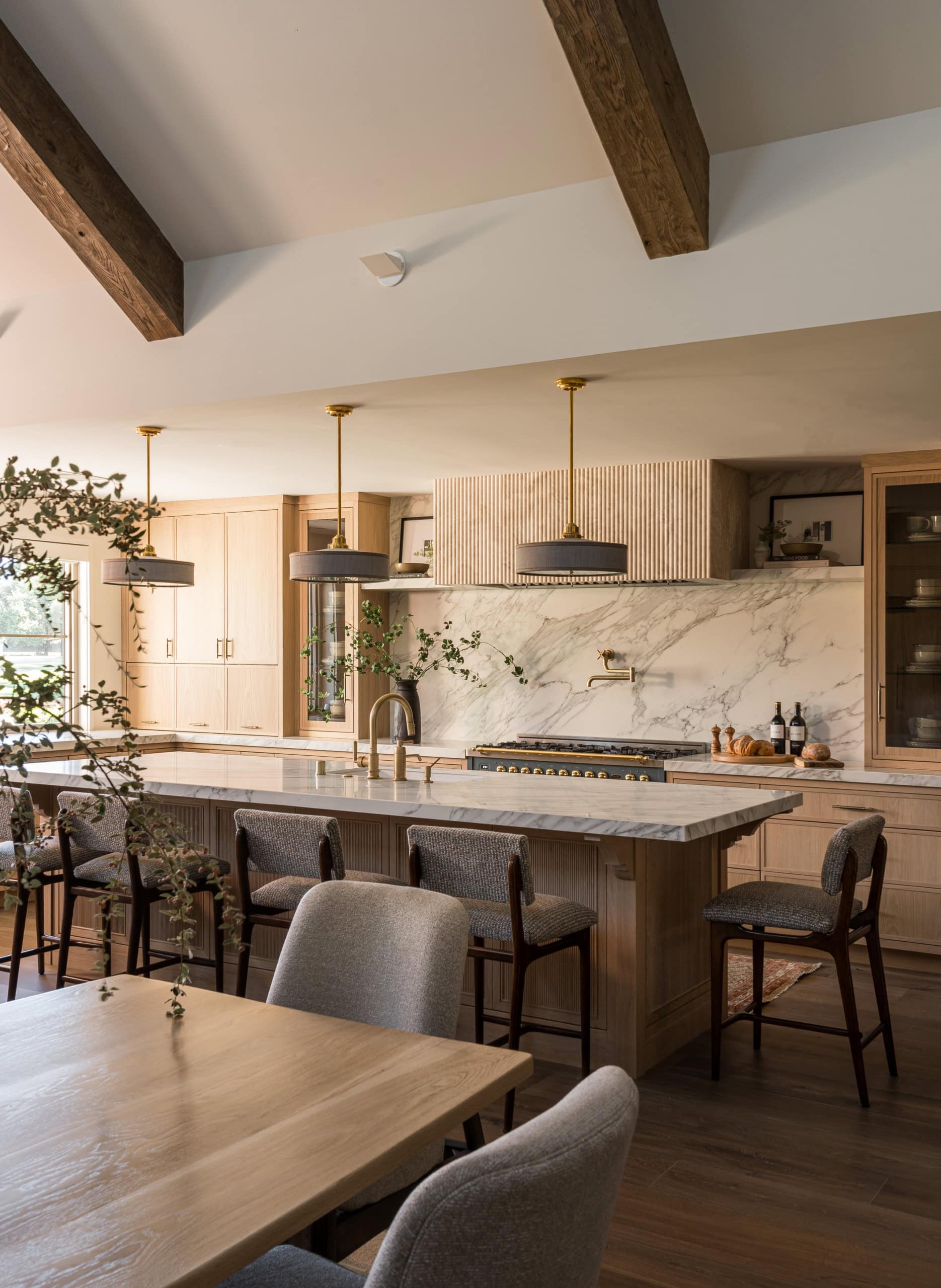 Kitchen in modern transitional decor style featured in Wine Country Luxury home tour
