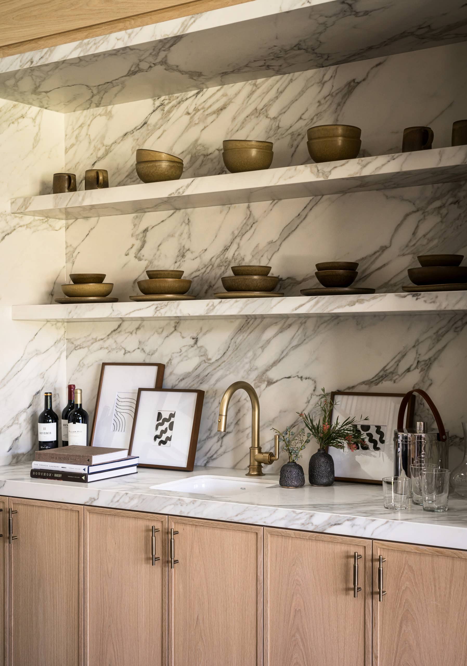 Kitchen in modern transitional decor style featured in Wine Country Luxury home tour