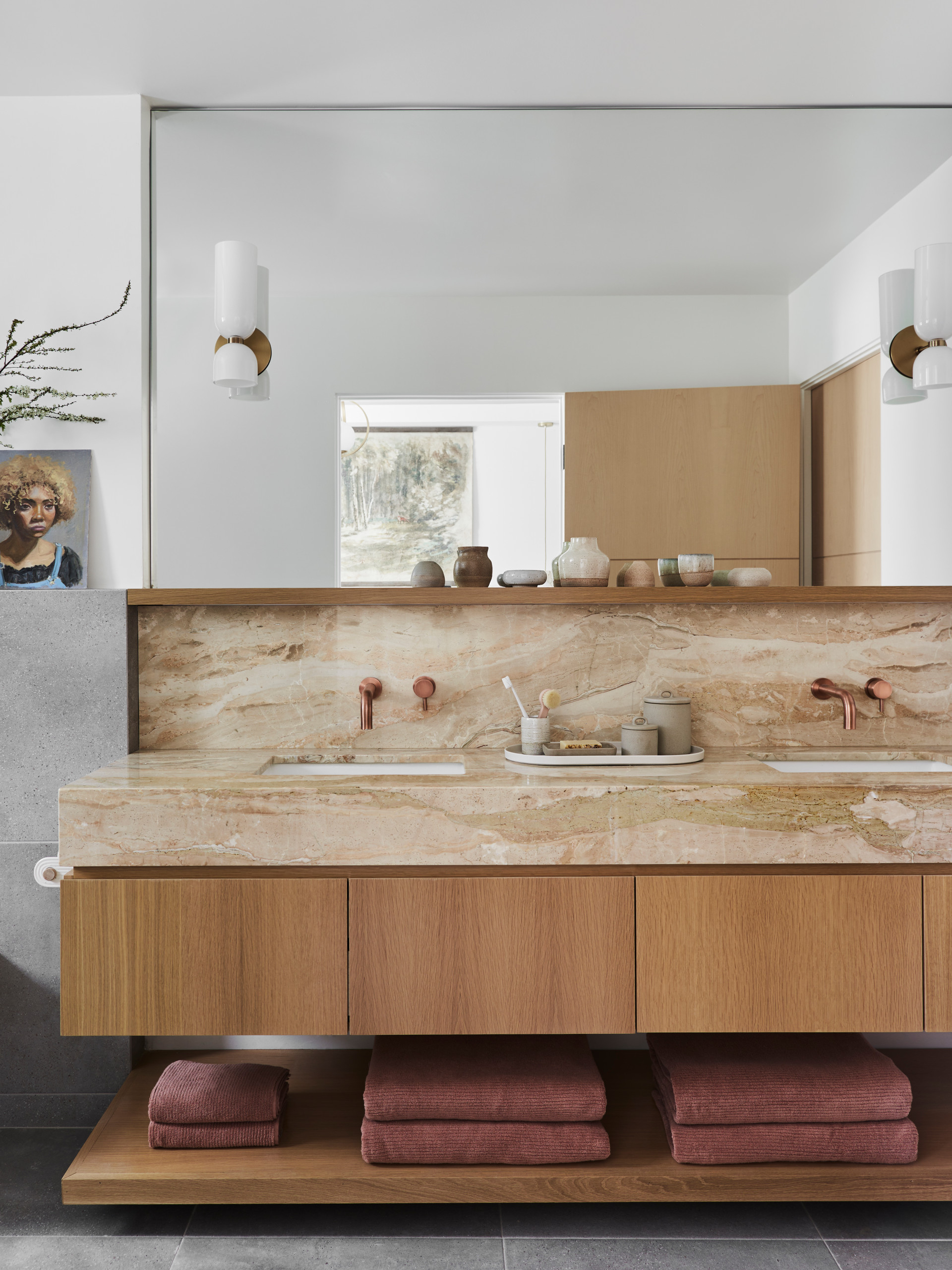 cozy minimalist home tour bathroom idea