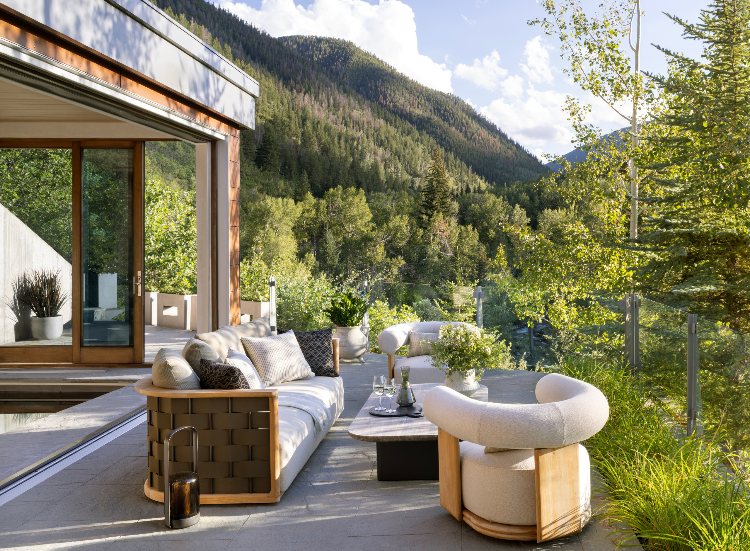 Modern Mountain Retreat Home Tour featuring outside terrace