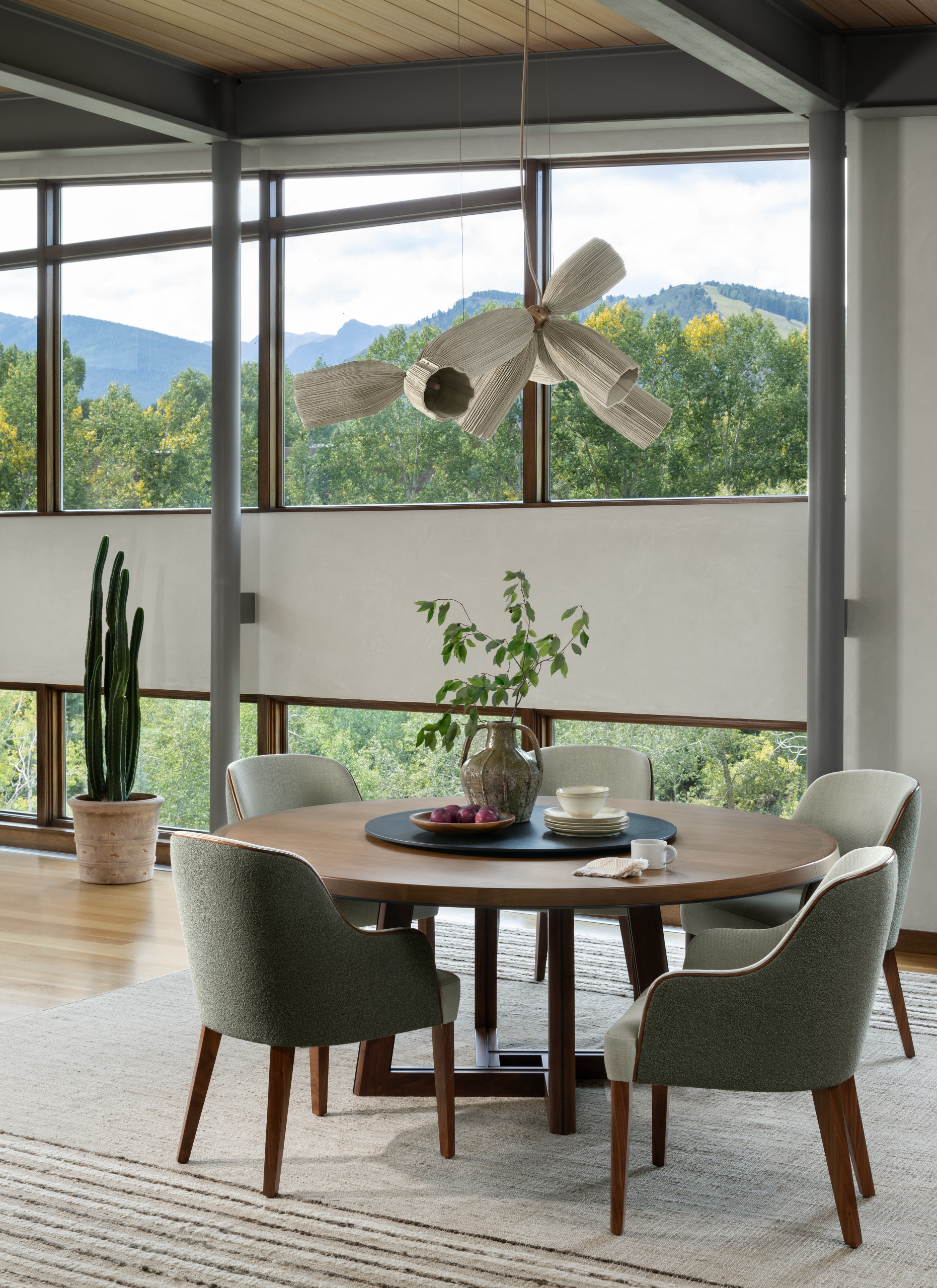 Modern Mountain Retreat Home Tour featuring dining room