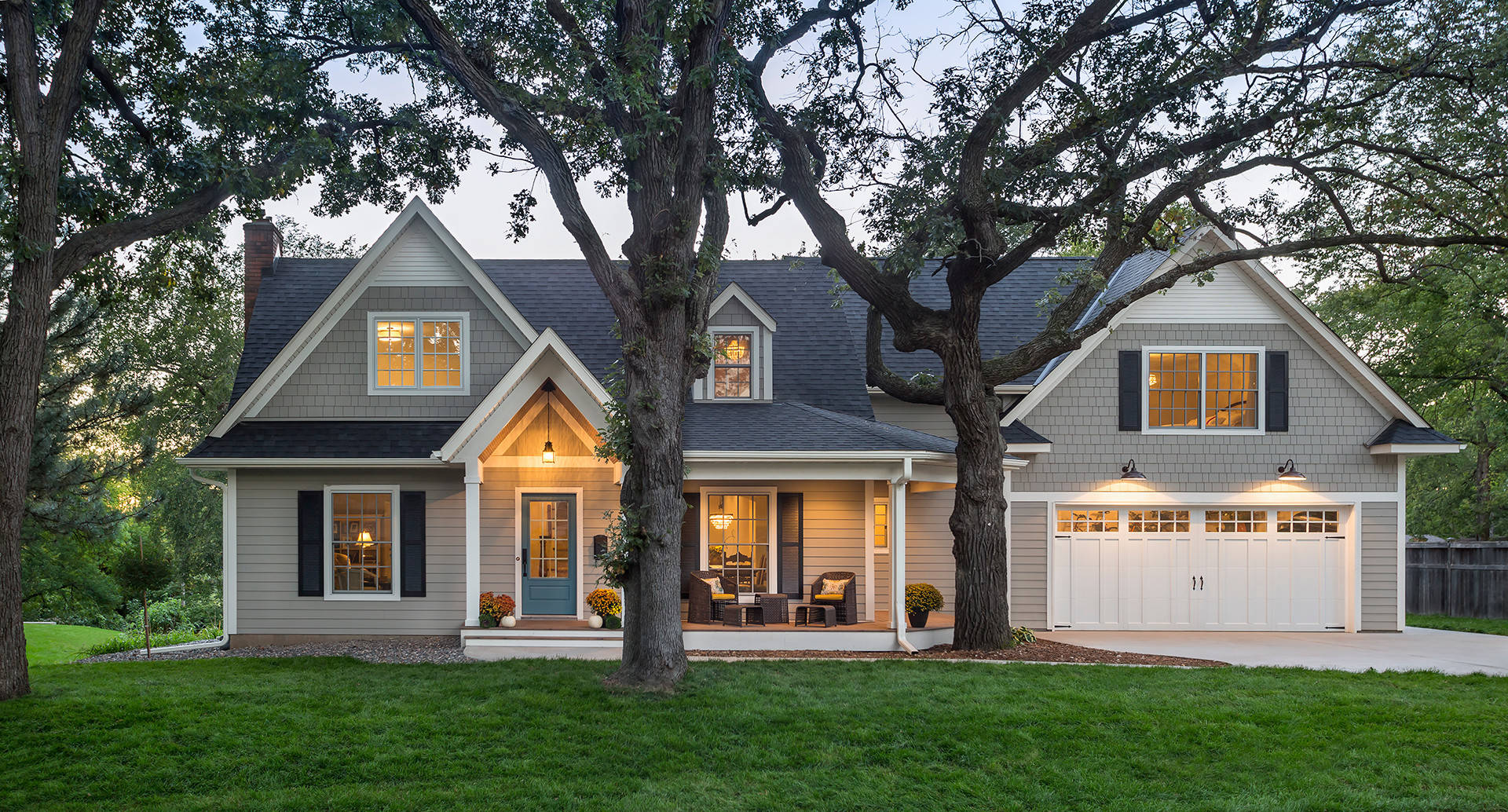 Organic modern cottage outside view of home featured in home tour