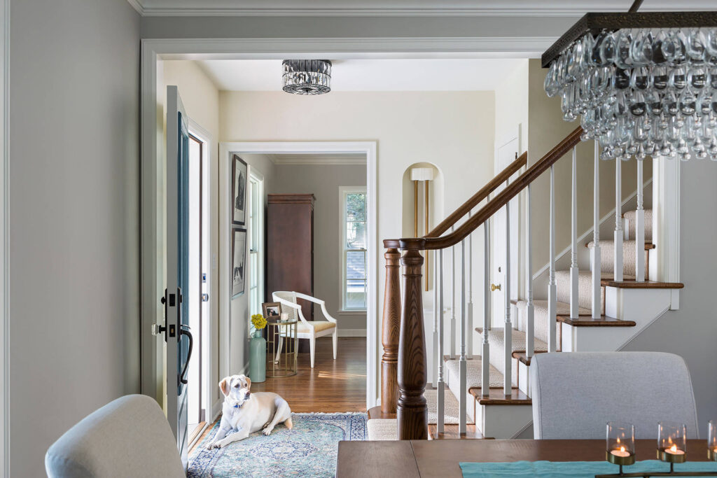 Organic modern cottage entryroom featured in home tour