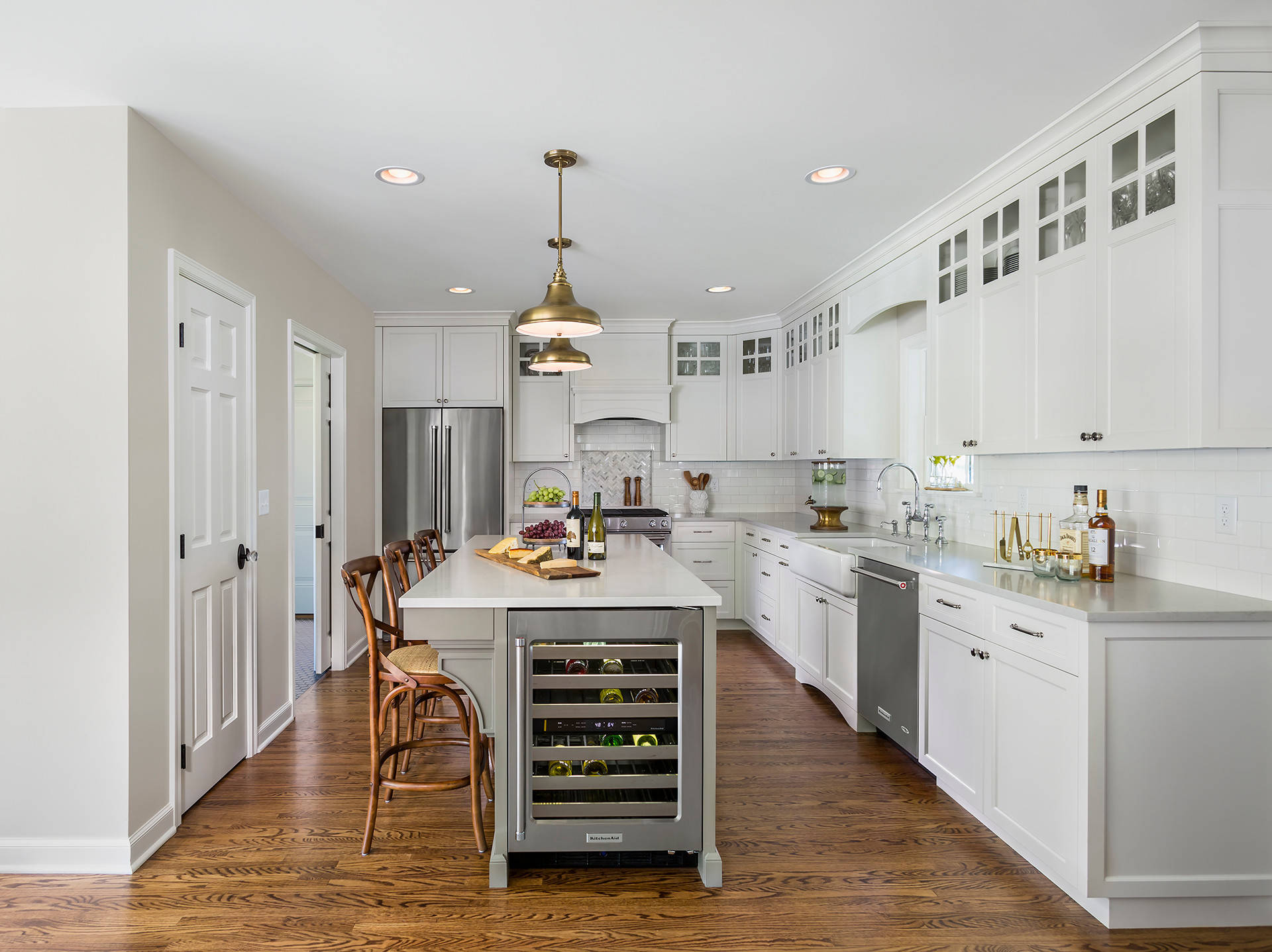 Organic modern cottage kitchen featured in home tour