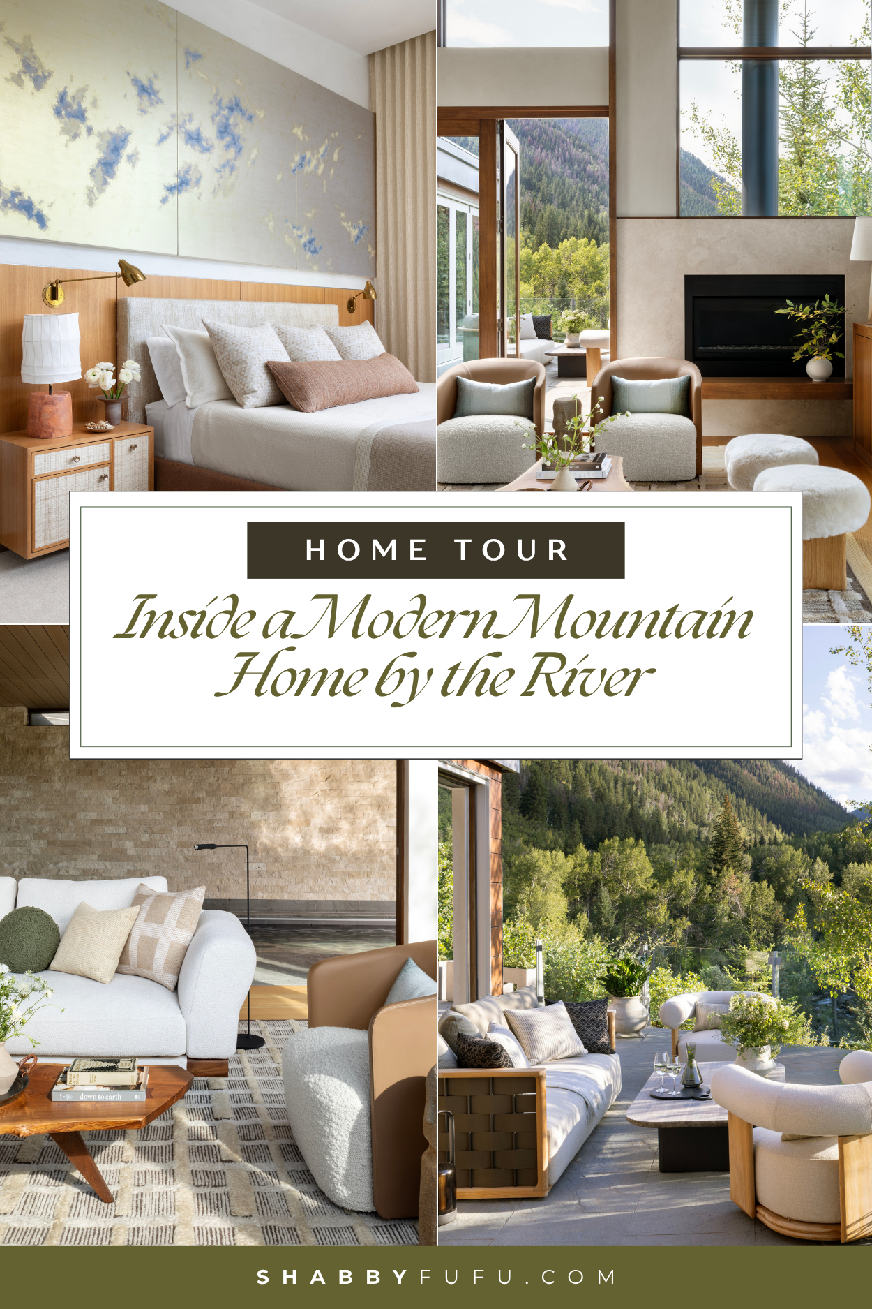 Modern Mountain Retreat Home Tour Pinterest collage